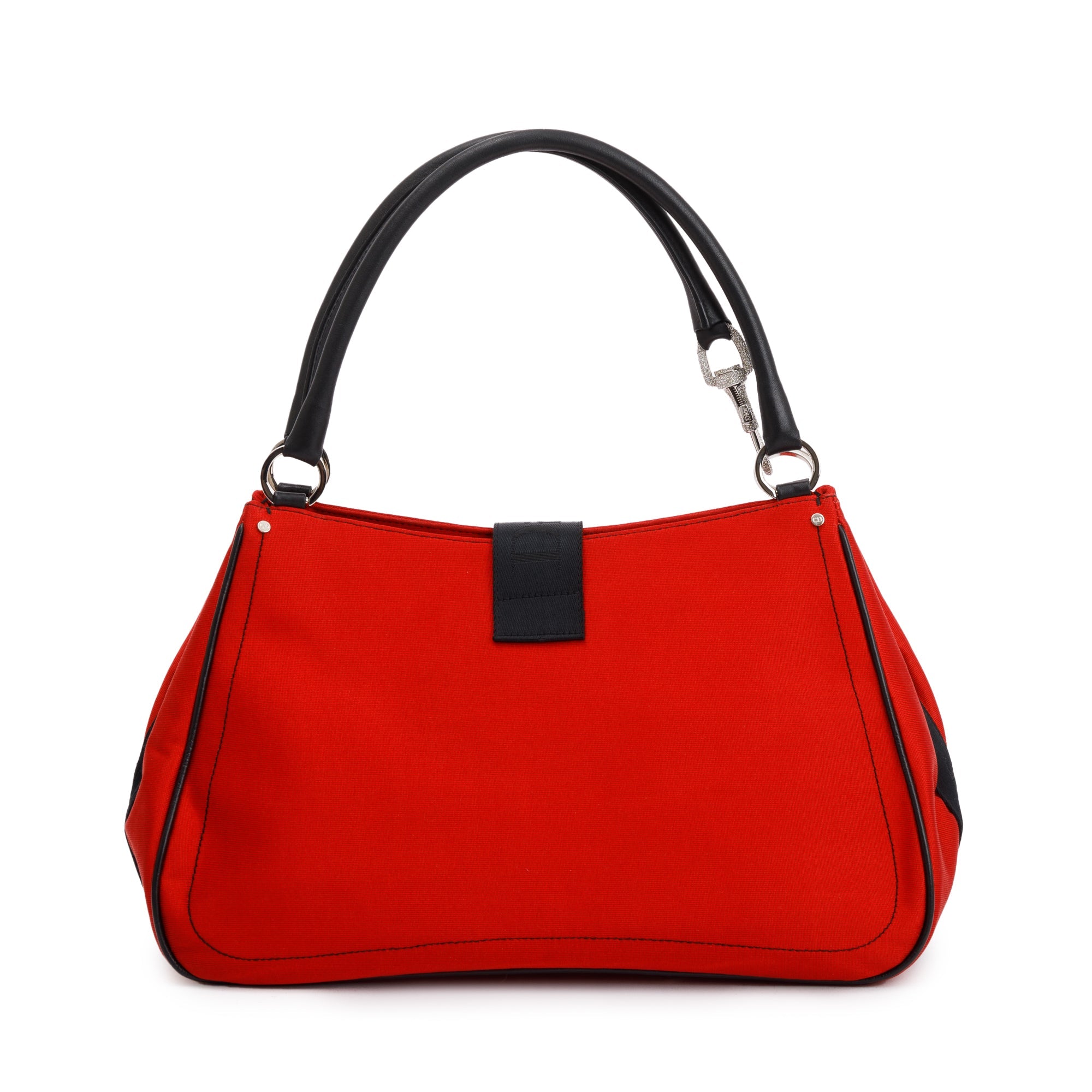 Christian Dior Red Satin Crystal Embellished Hardcore Shoulder Bag w/ Authenticity Card