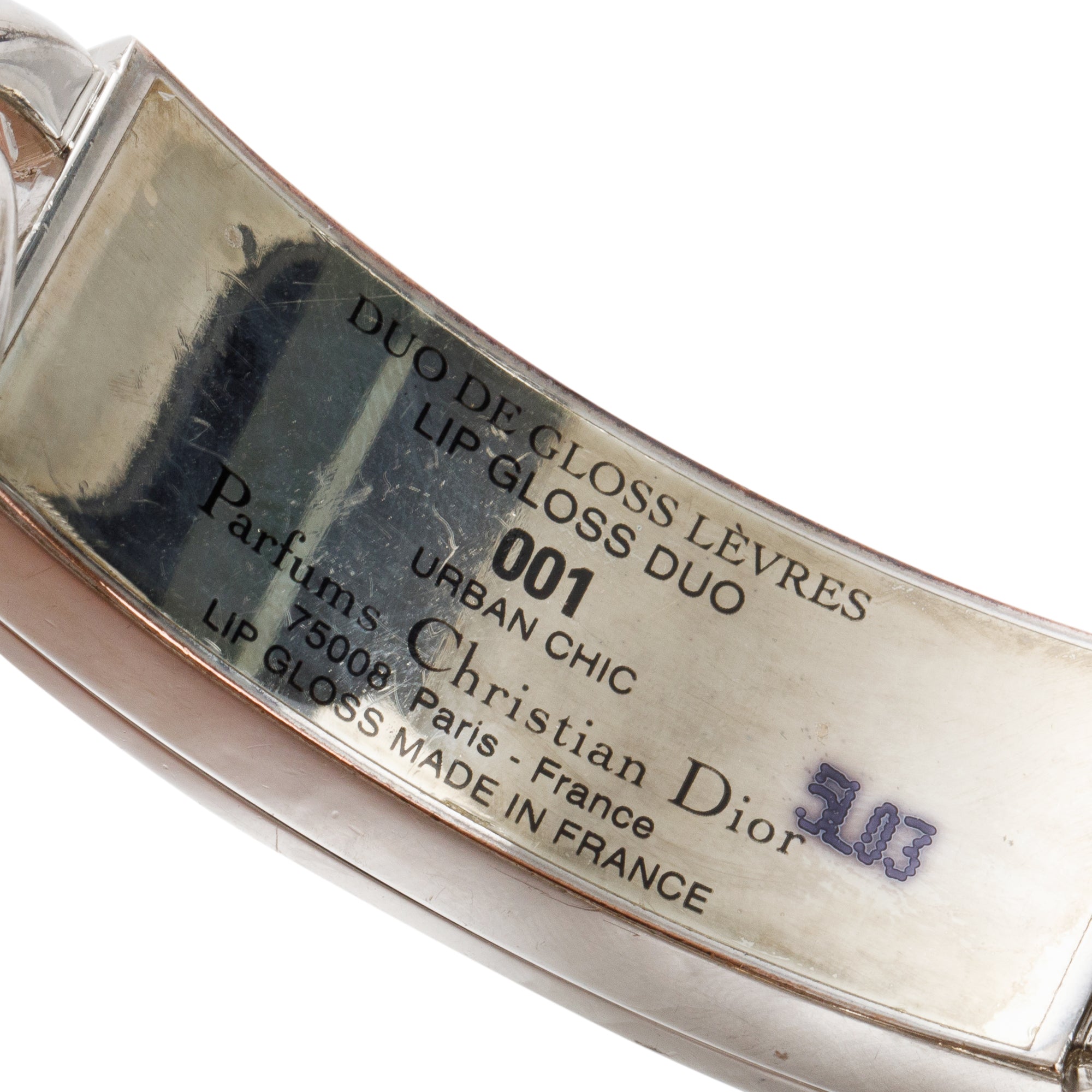 Christian Dior Silver Metal Gorumette Chain Lip Gloss Duo Bracelet w/ Box