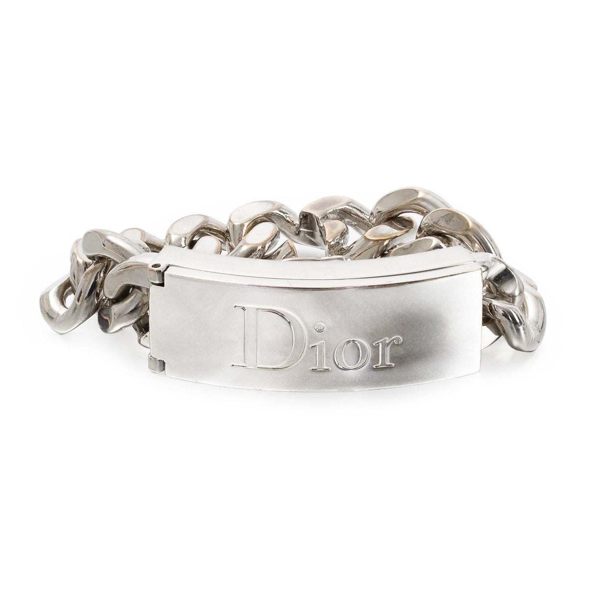 Christian Dior Silver Metal Gorumette Chain Lip Gloss Duo Bracelet 