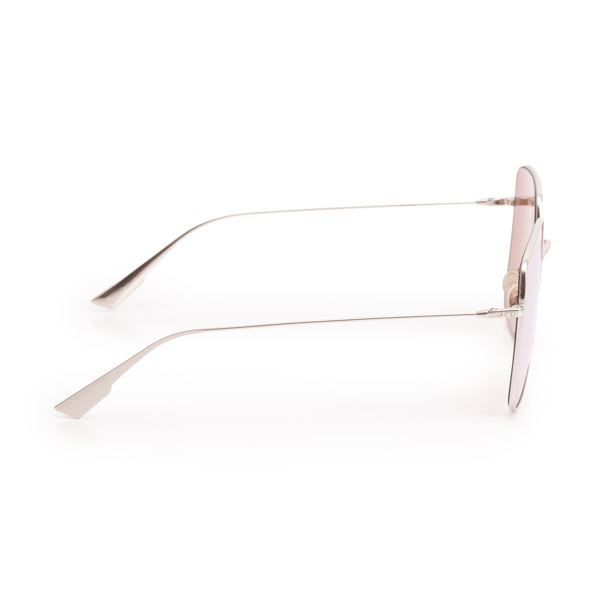 Christian Dior Silver Metal Stellaire 1 Square Sunglasses w/ Case