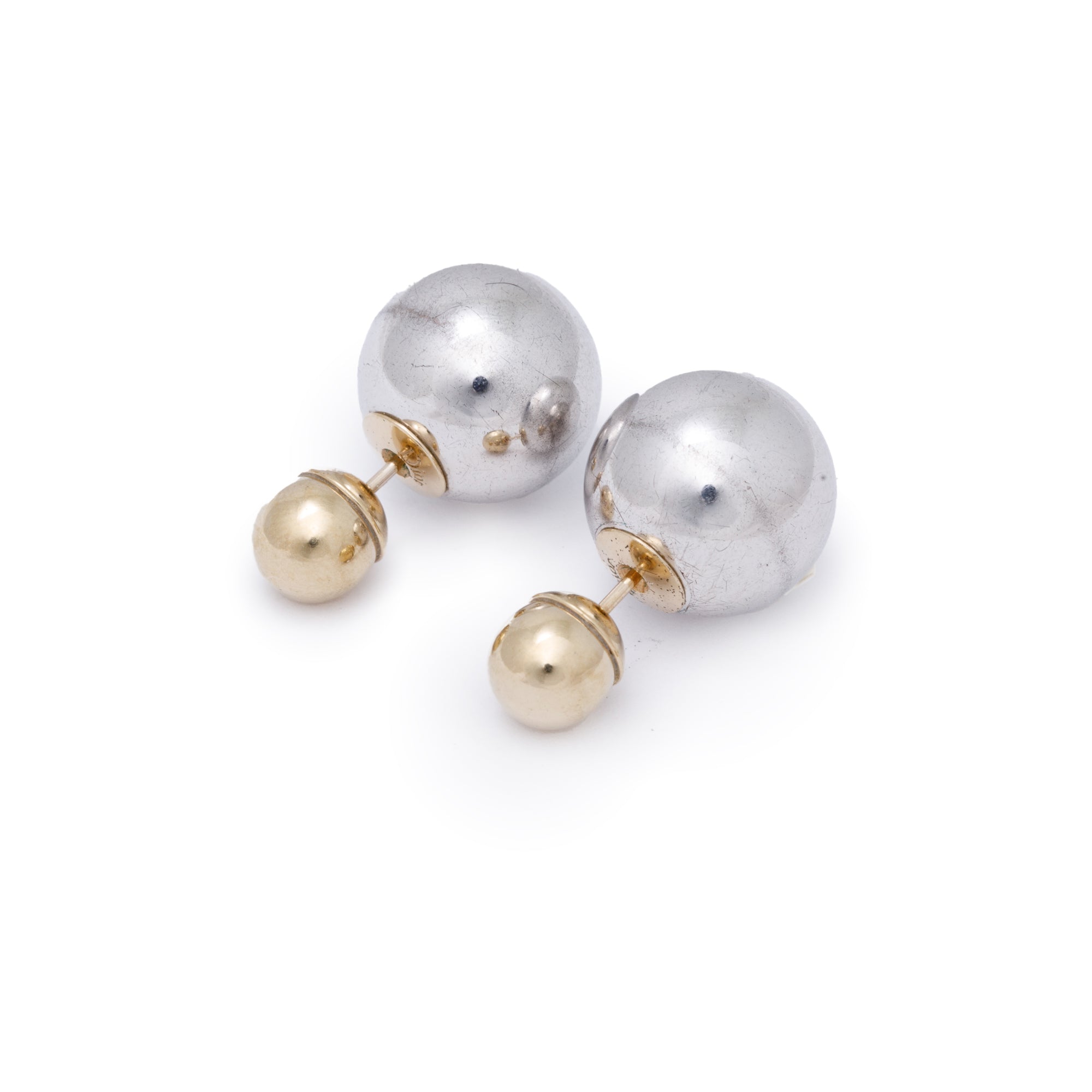 Christian Dior Two-Tone Tribales Earrings w/ Box