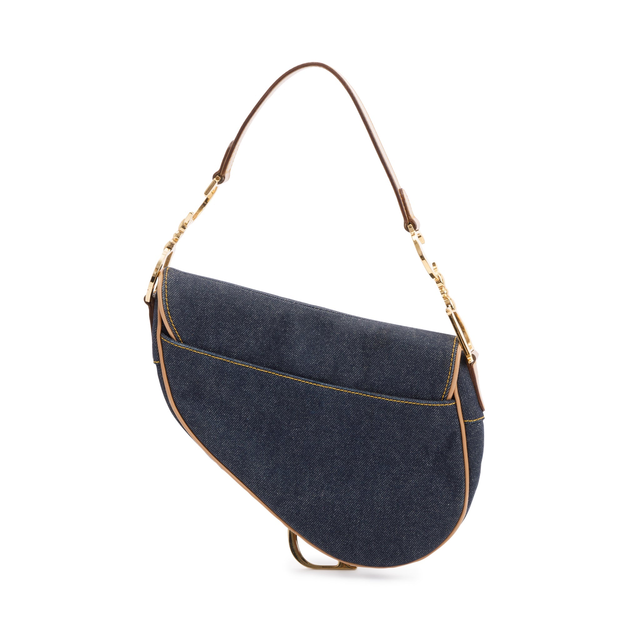 Christian Dior Vintage Blue Denim Saddle Bag