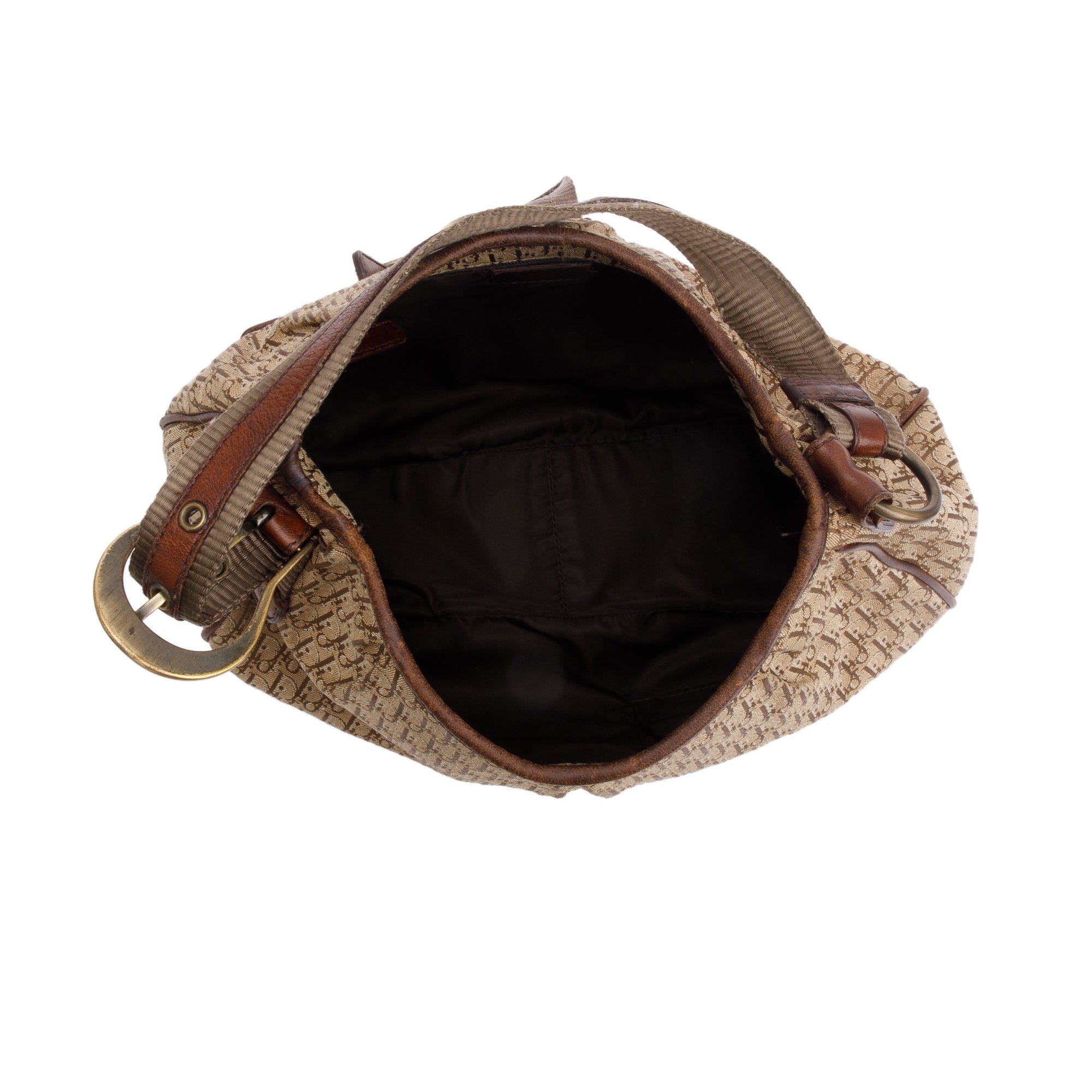 Christian Dior Vintage Brown Diorissimo Canvas Buckle Hobo Bag