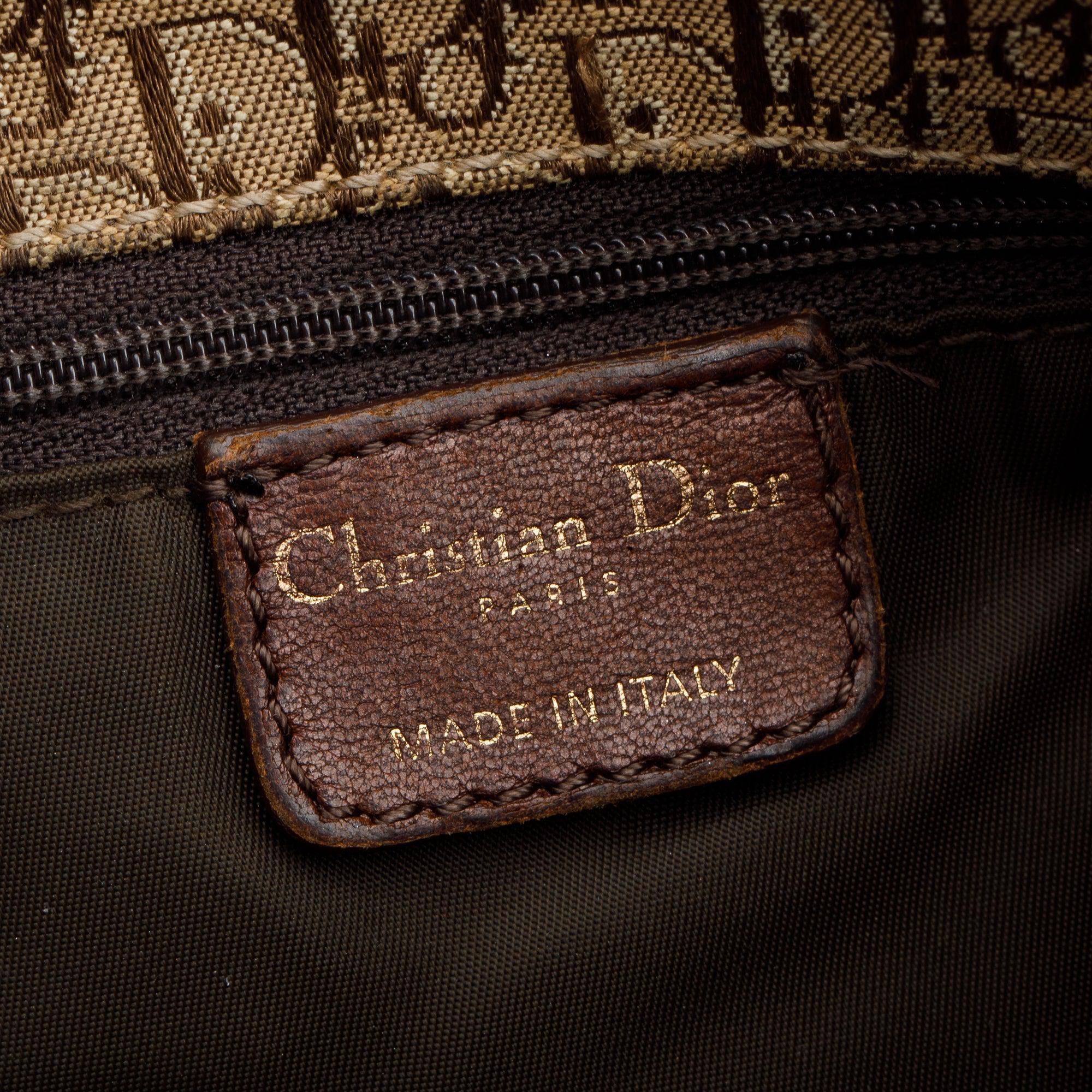 Christian Dior Vintage Brown Diorissimo Canvas Buckle Hobo Bag