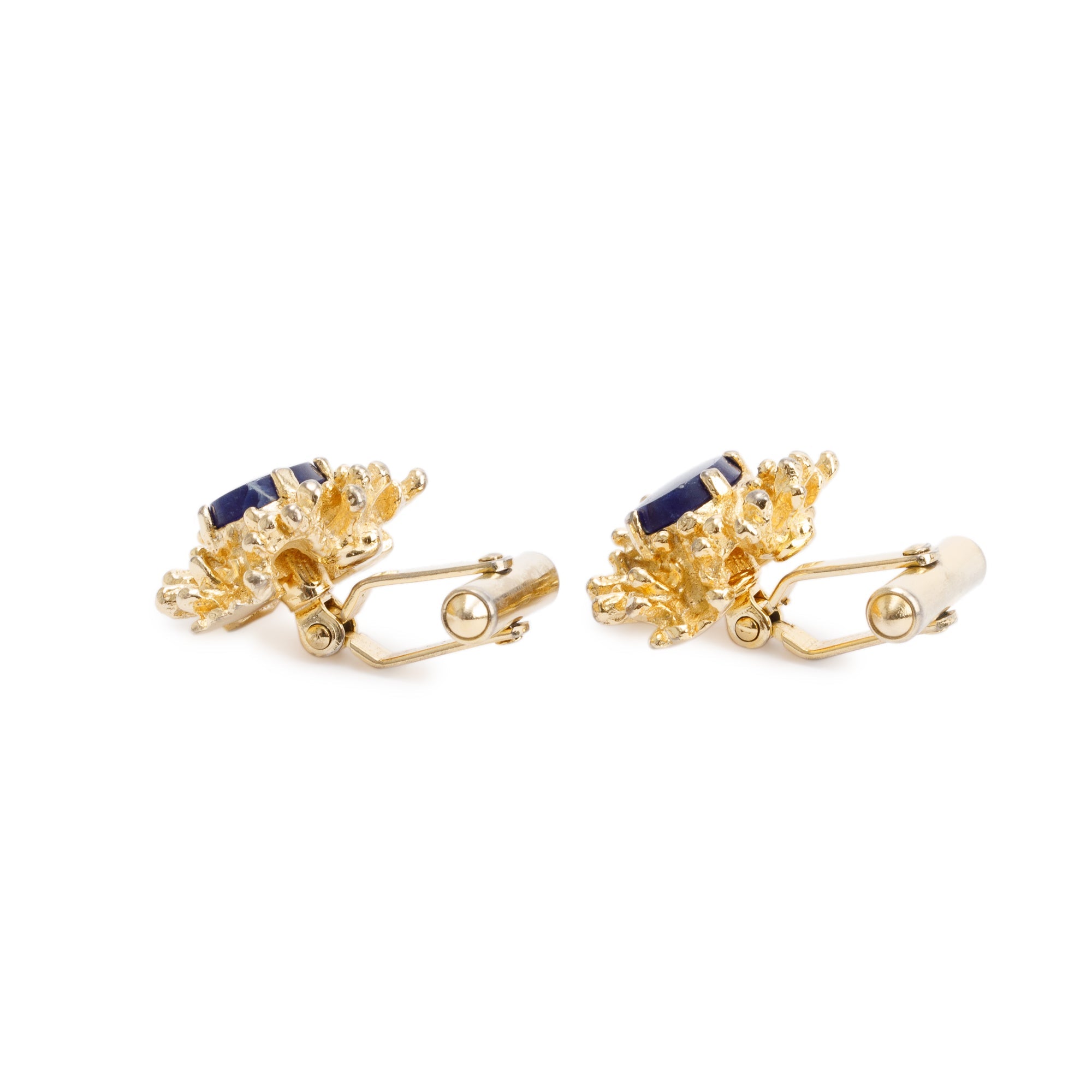 Christian Dior Vintage Gold Plated Blue Sodalite Cufflinks