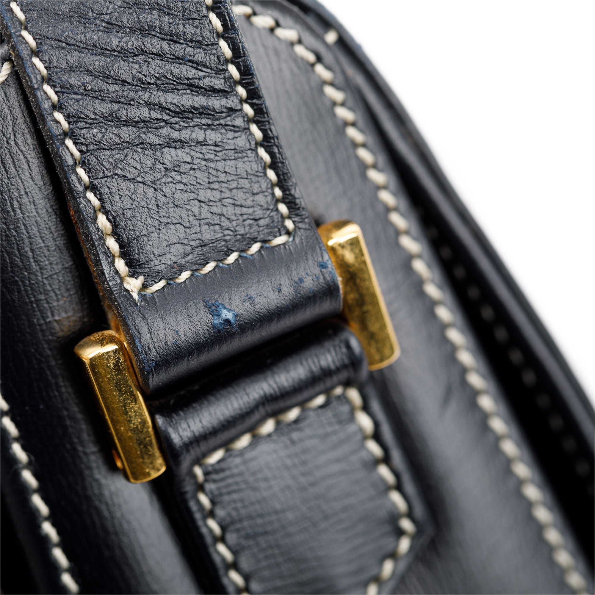 Christian Dior Vintage Navy Calfskin Leather Crossbody Bag