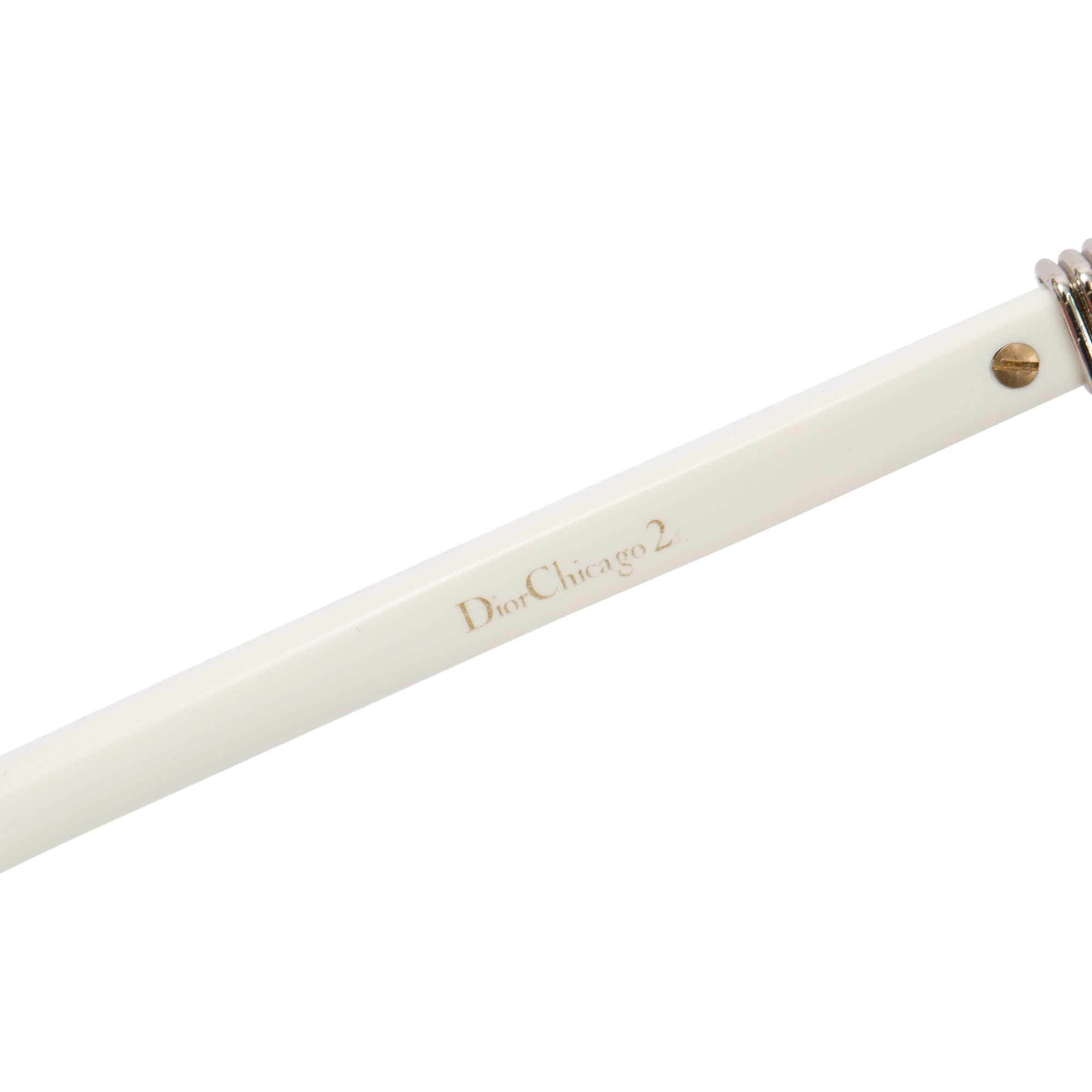 Christian Dior White Acetate DiorChicago2 Aviator Sunglasses w/ Case