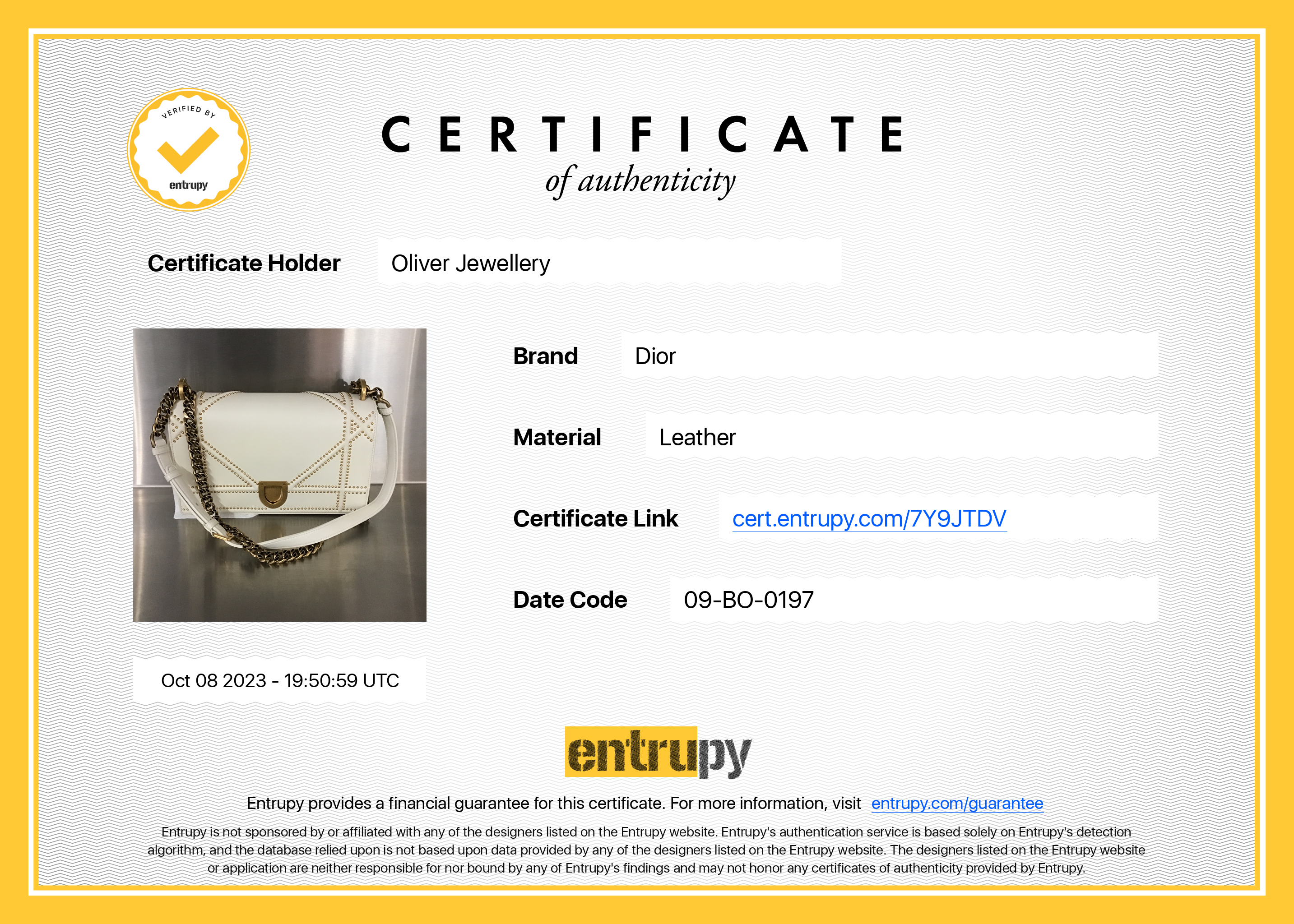 Christian Dior White Calfskin Leather Medium Studded Diorama Flap Bag