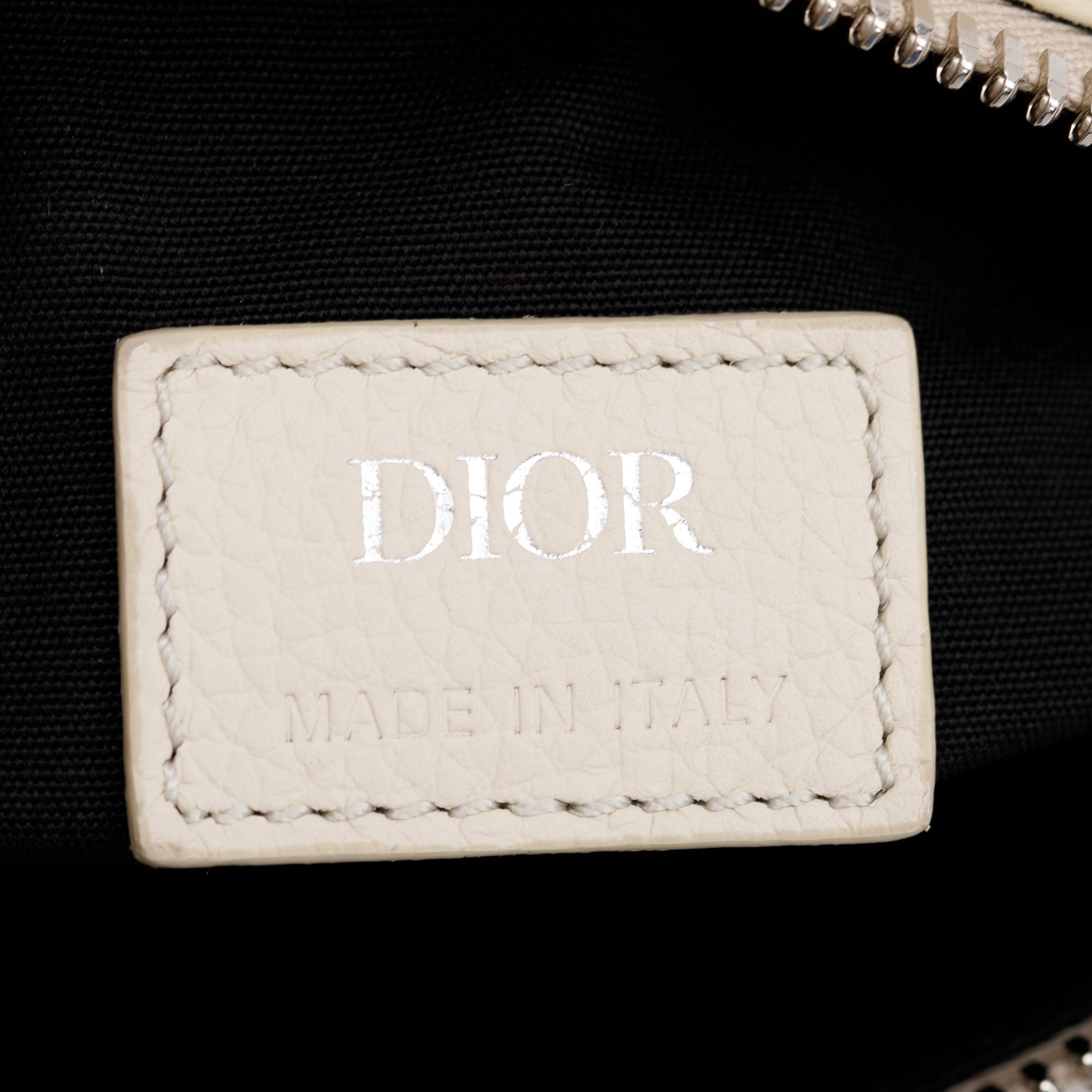 Christian Dior White Calfskin Leather Mini Saddle Crossbody Bag