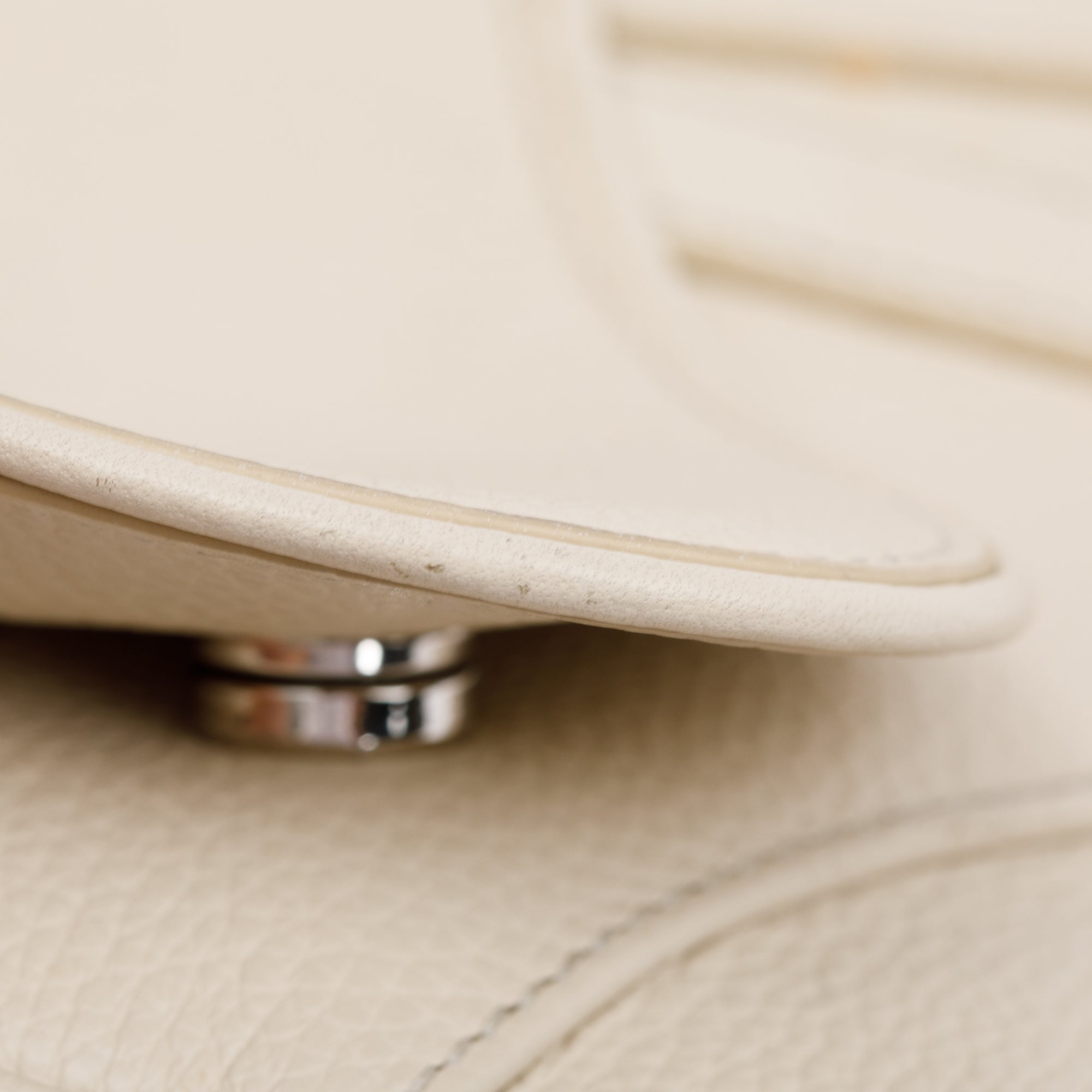 Christian Dior White Calfskin Leather Mini Saddle Crossbody Bag