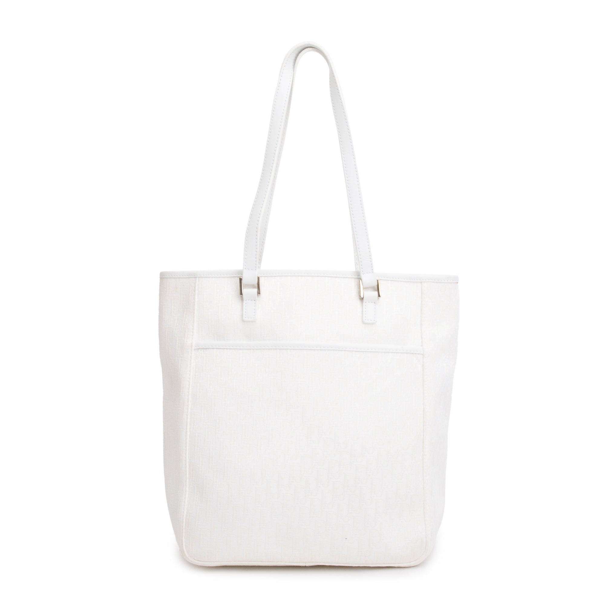Christian Dior White Diorissimo Canvas Tote