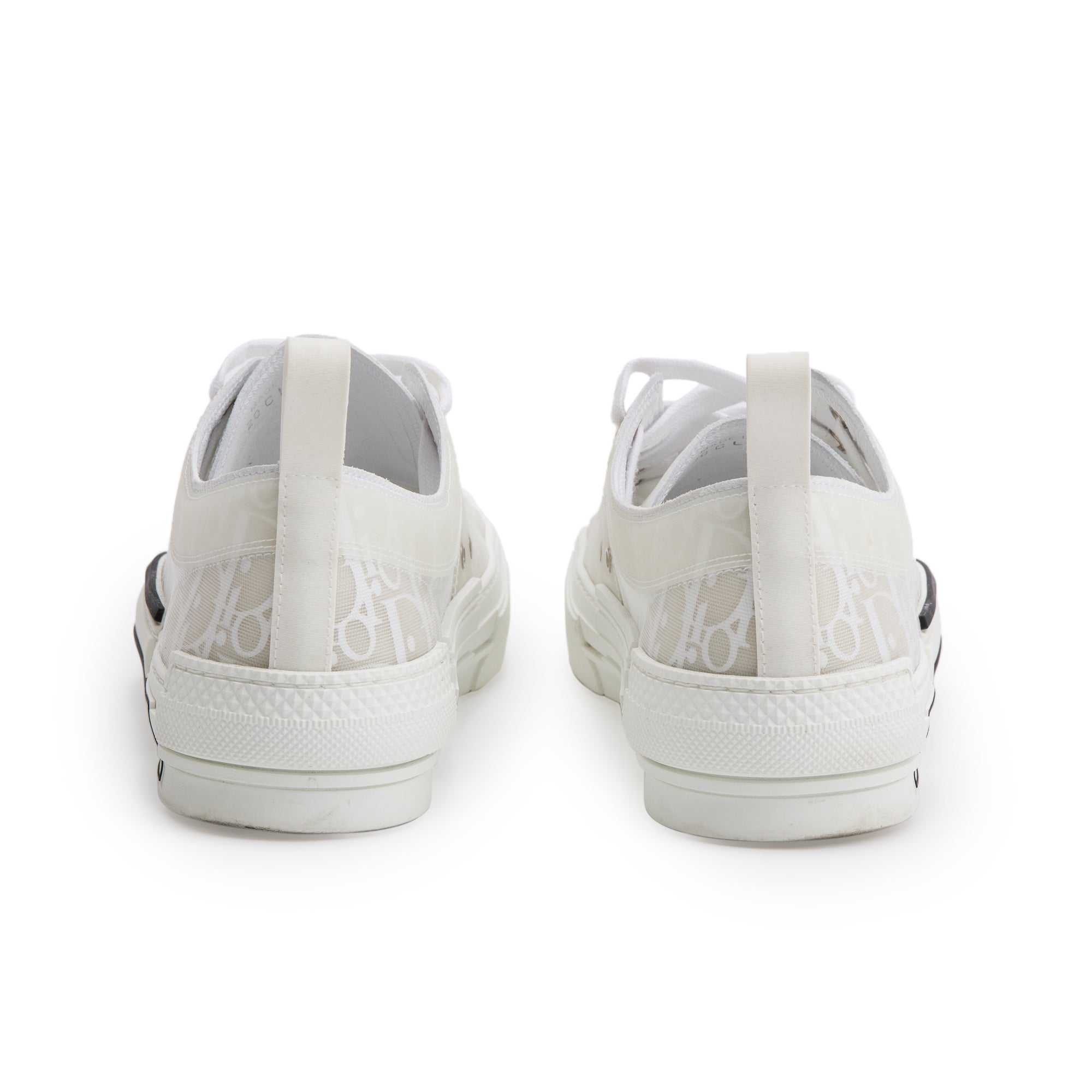 Christian Dior White Oblique Transparent Canvas B23 Low Sneakers, Size 40 w/ Box