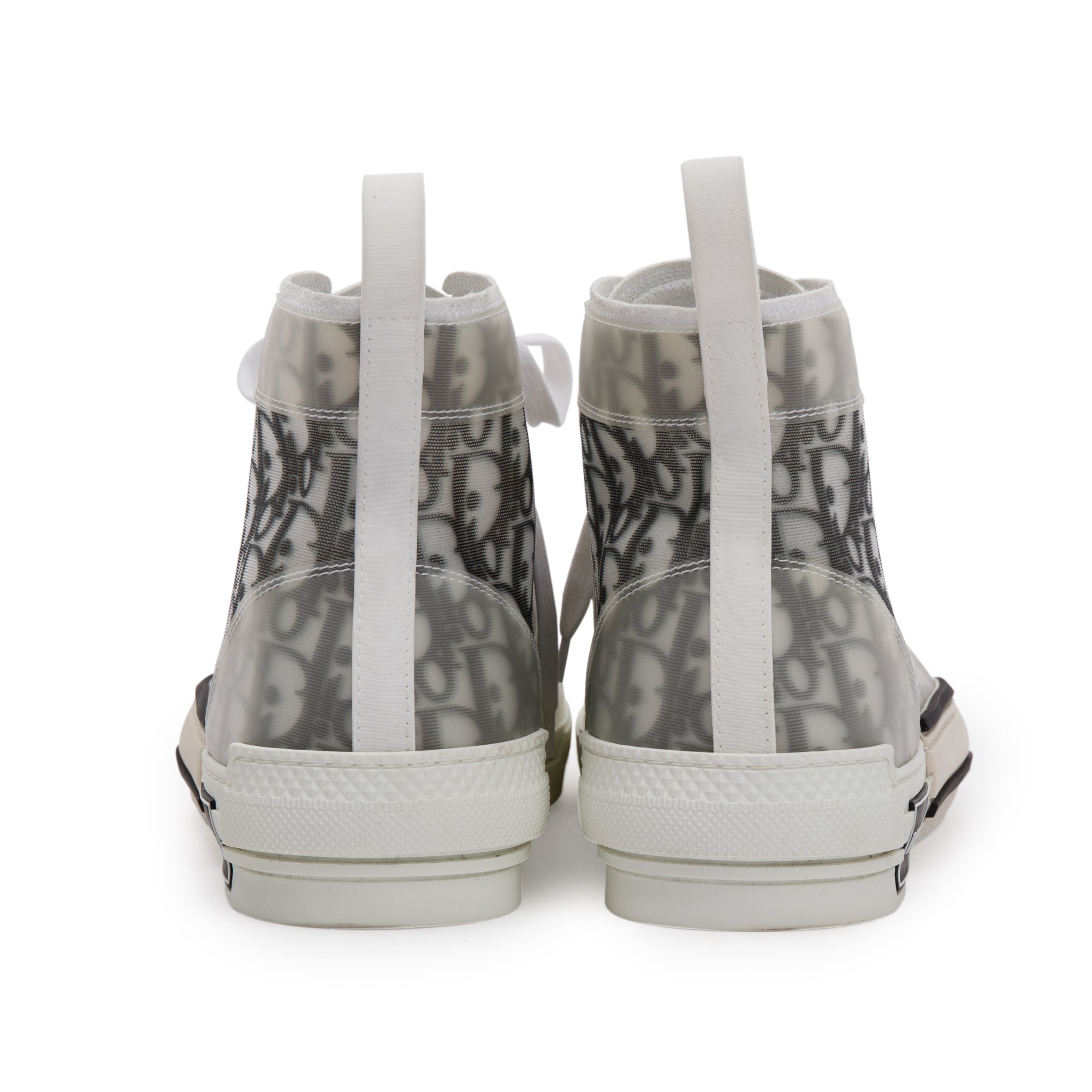 Christian Dior White/Black Oblique Canvas B23 High-Top Sneakers, Size 43 w/ Box