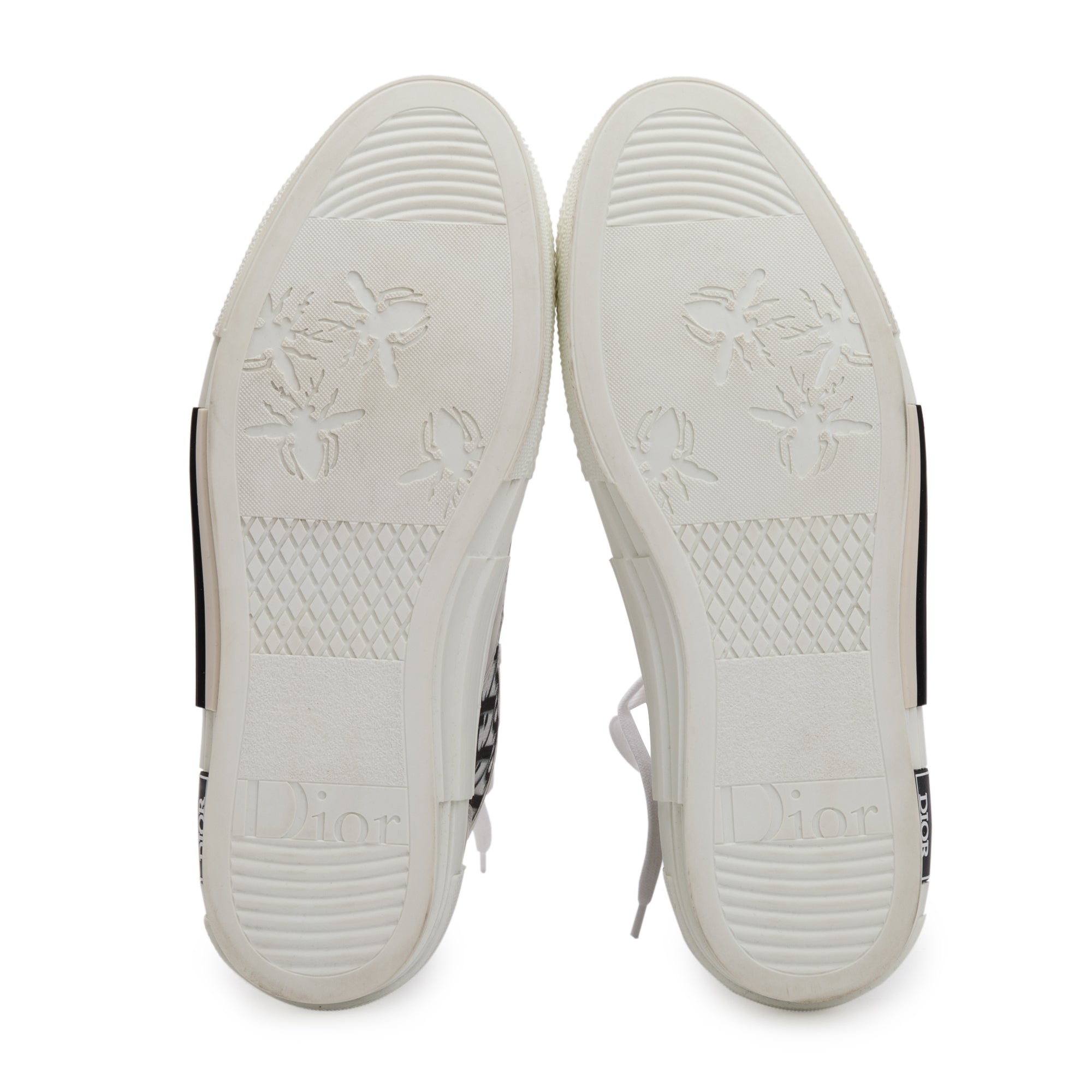 Christian Dior White/Black Oblique Canvas B23 High-Top Sneakers, Size 43 w/ Box