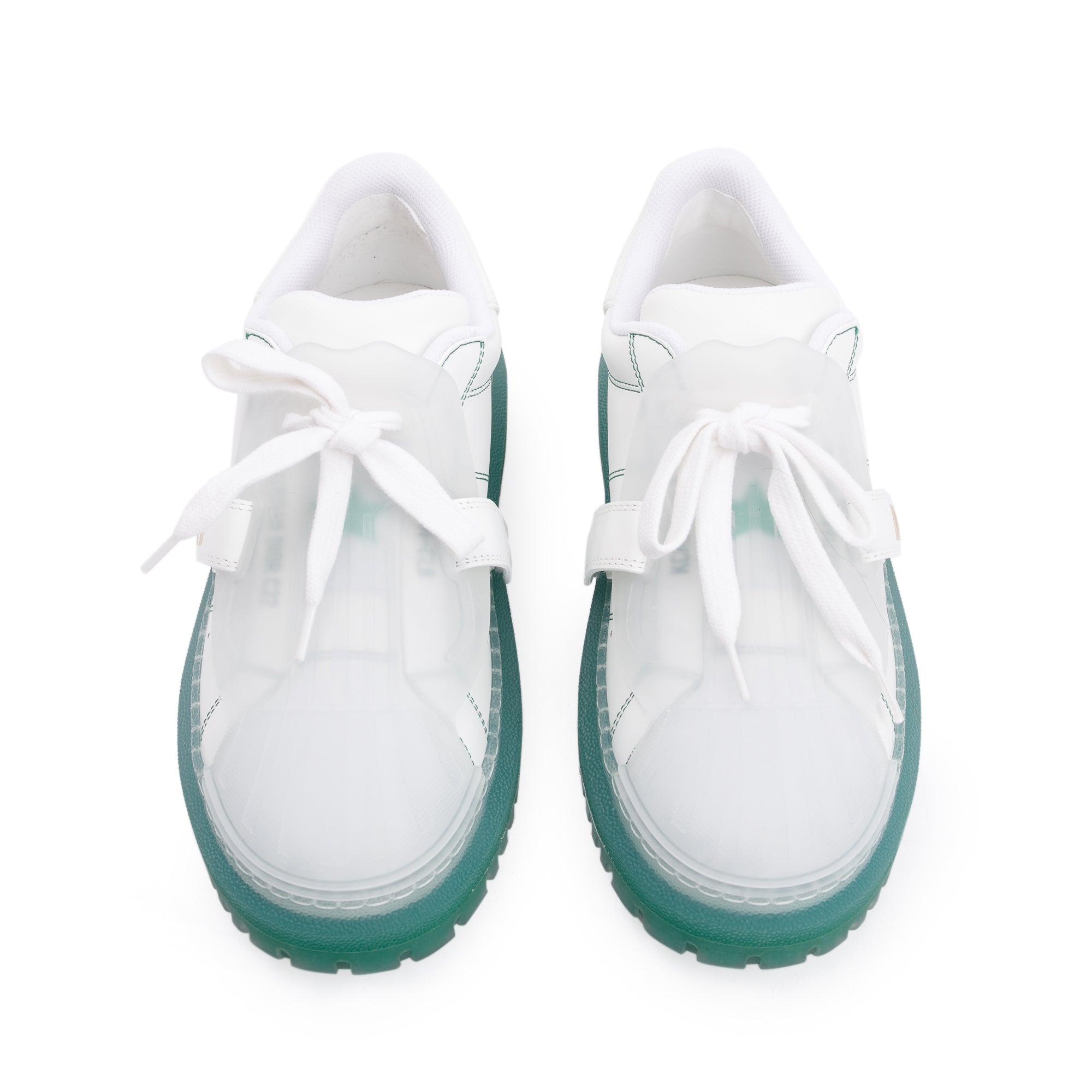 Christian Dior White/Green Dior-ID Sneakers, Size 37 w/ Box