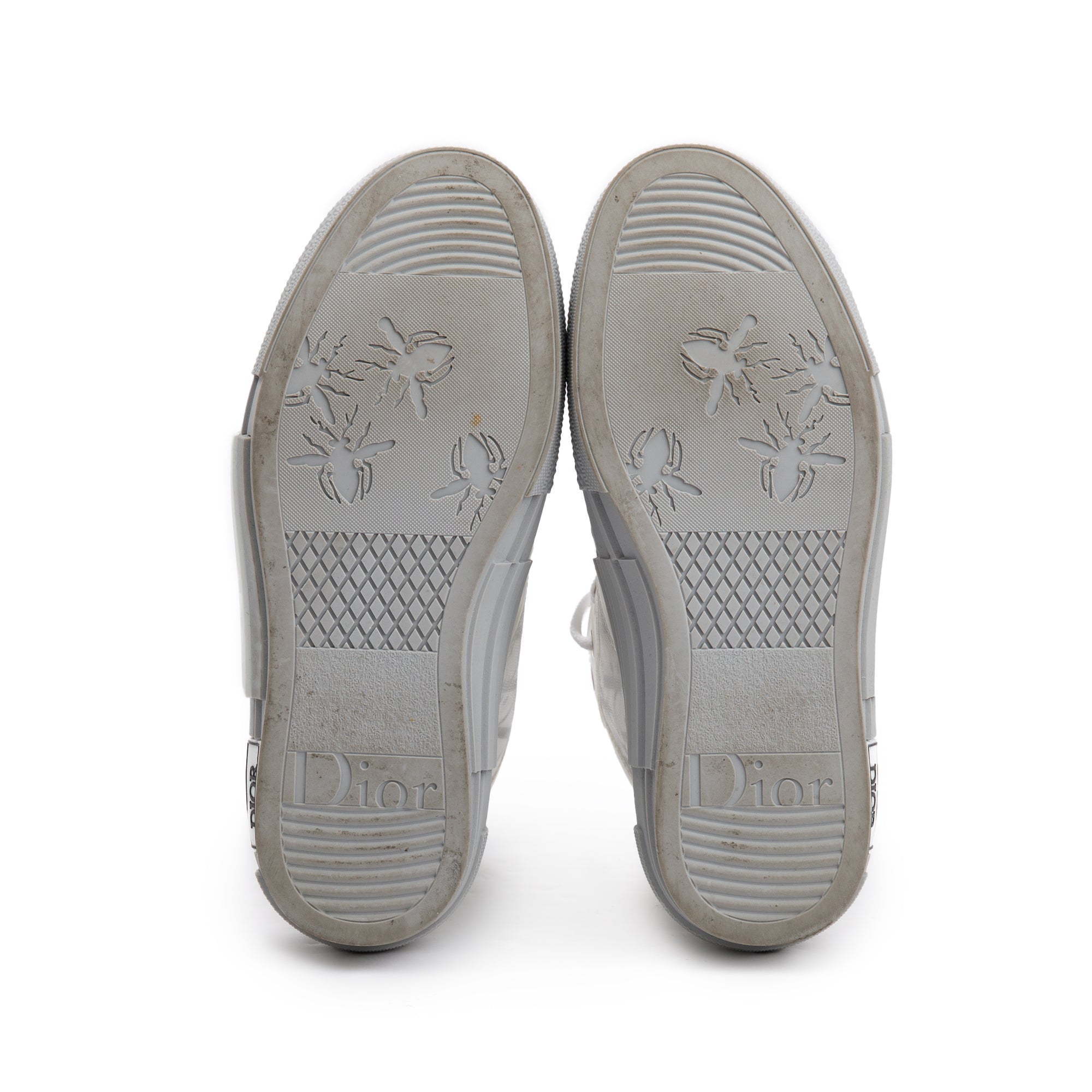 Christian Dior White/Grey Oblique Transparent Canvas B23 High-Top Sneakers, Size 36 w/ Box