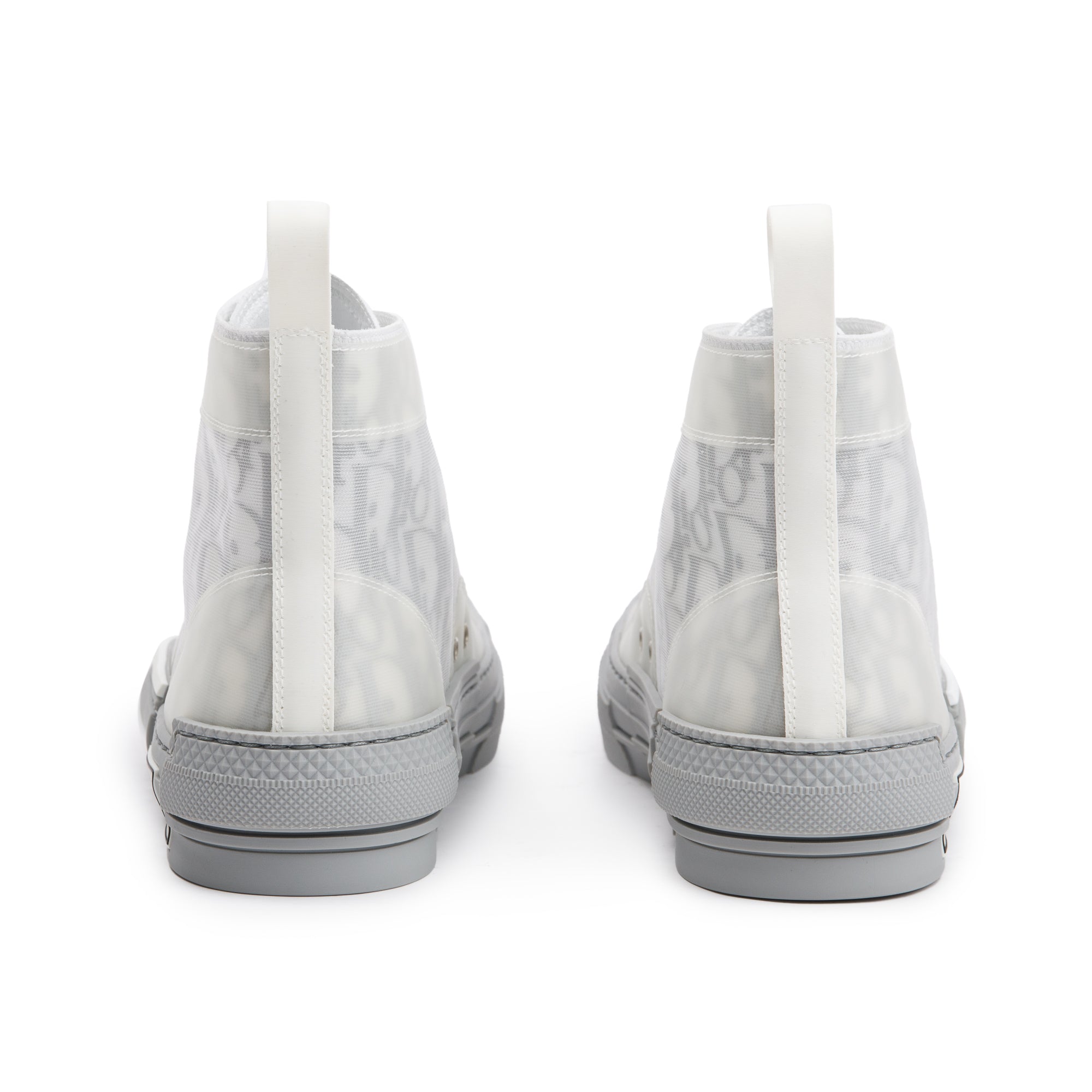 Christian Dior White/Grey Oblique Transparent Canvas B23 High-Top Sneakers, Size 41 w/ Box