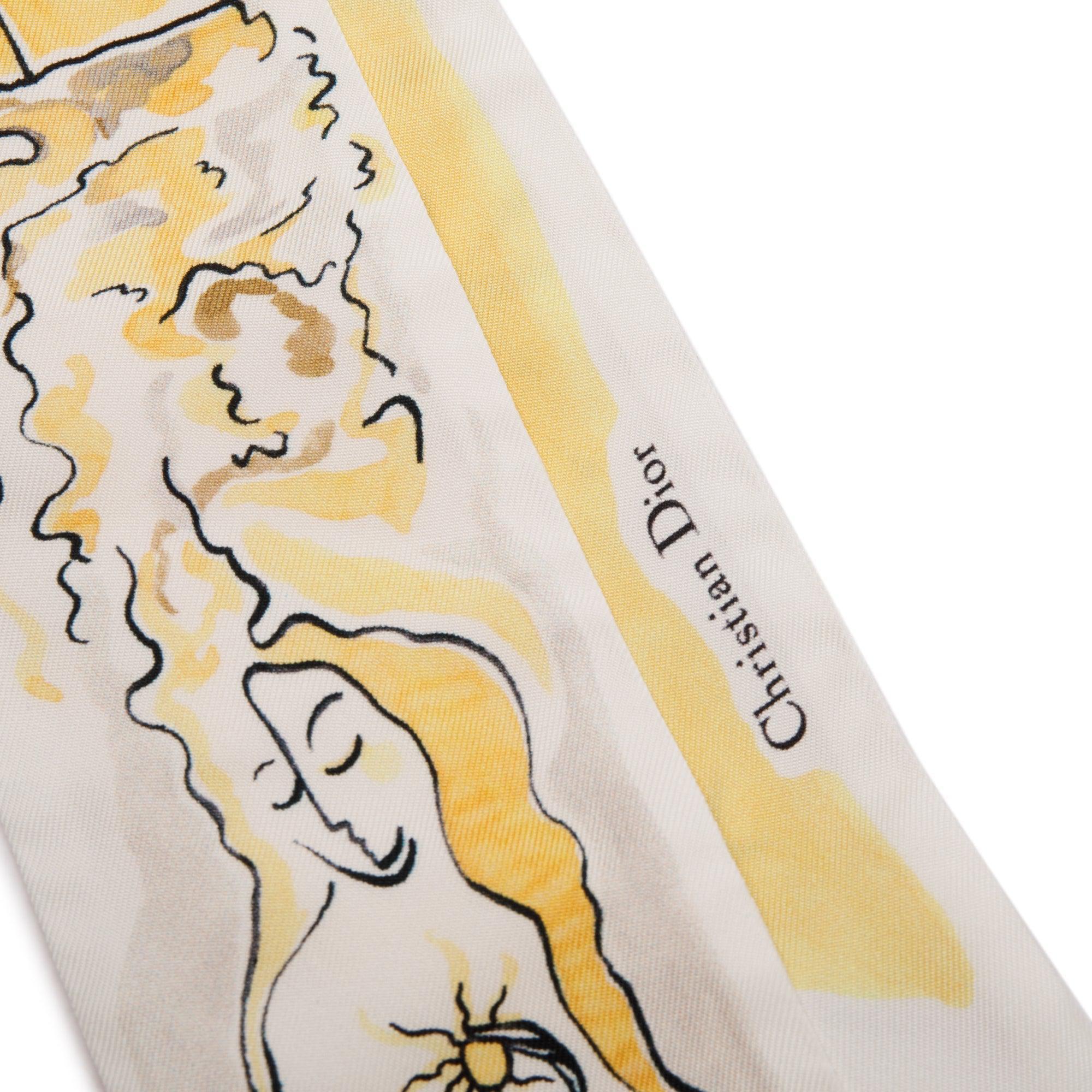 Christian Dior Yellow La Papesse Silk Twilly w/ Box