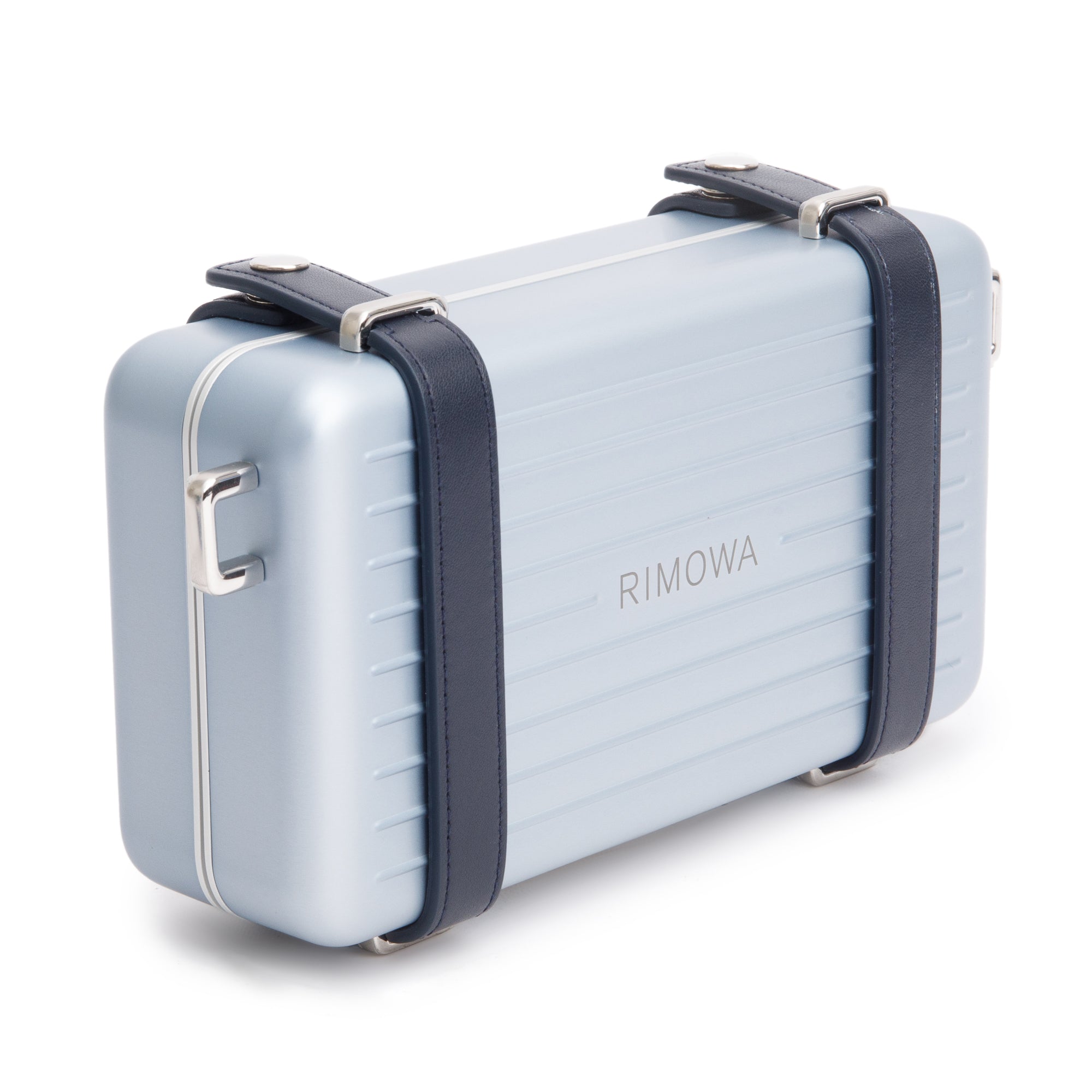 Christian Dior x Rimowa Silver Aluminum Personal Utility Case w/ Strap & Box