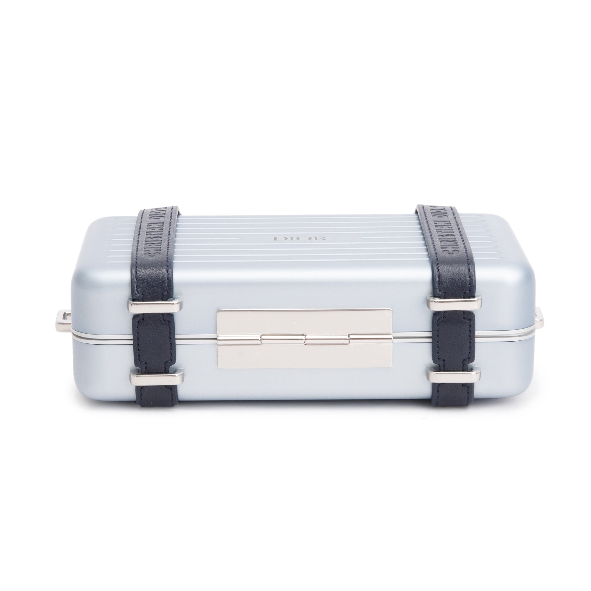 Christian Dior x Rimowa Silver Aluminum Personal Utility Case w/ Strap & Box