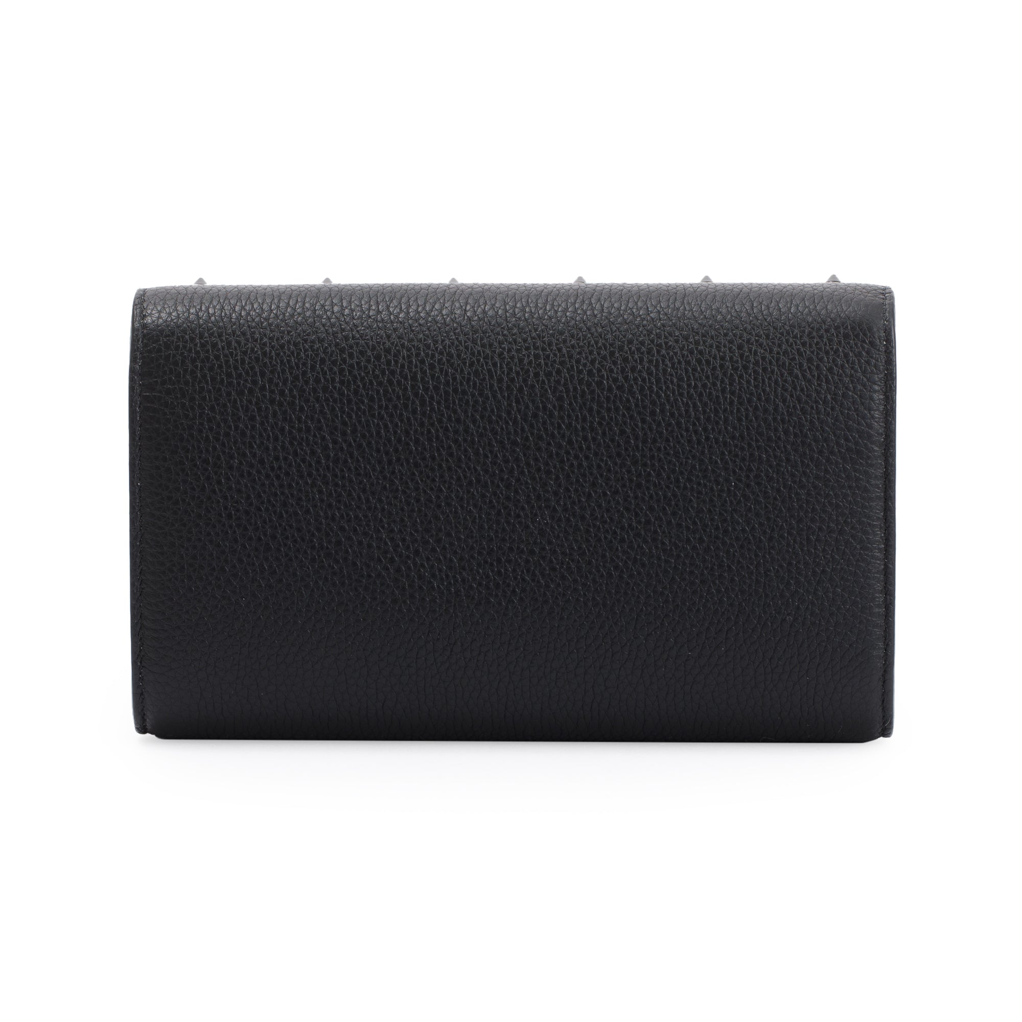 Christian Louboutin Black Calfskin Leather Spike Loubinthesky Paloma Chain Clutch
