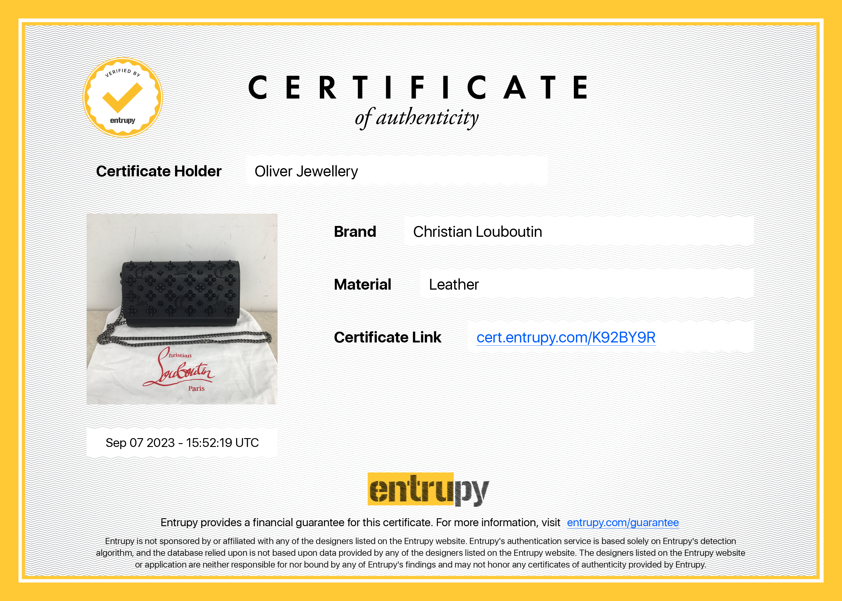 Christian Louboutin Black Calfskin Leather Spike Loubinthesky Paloma Chain Clutch