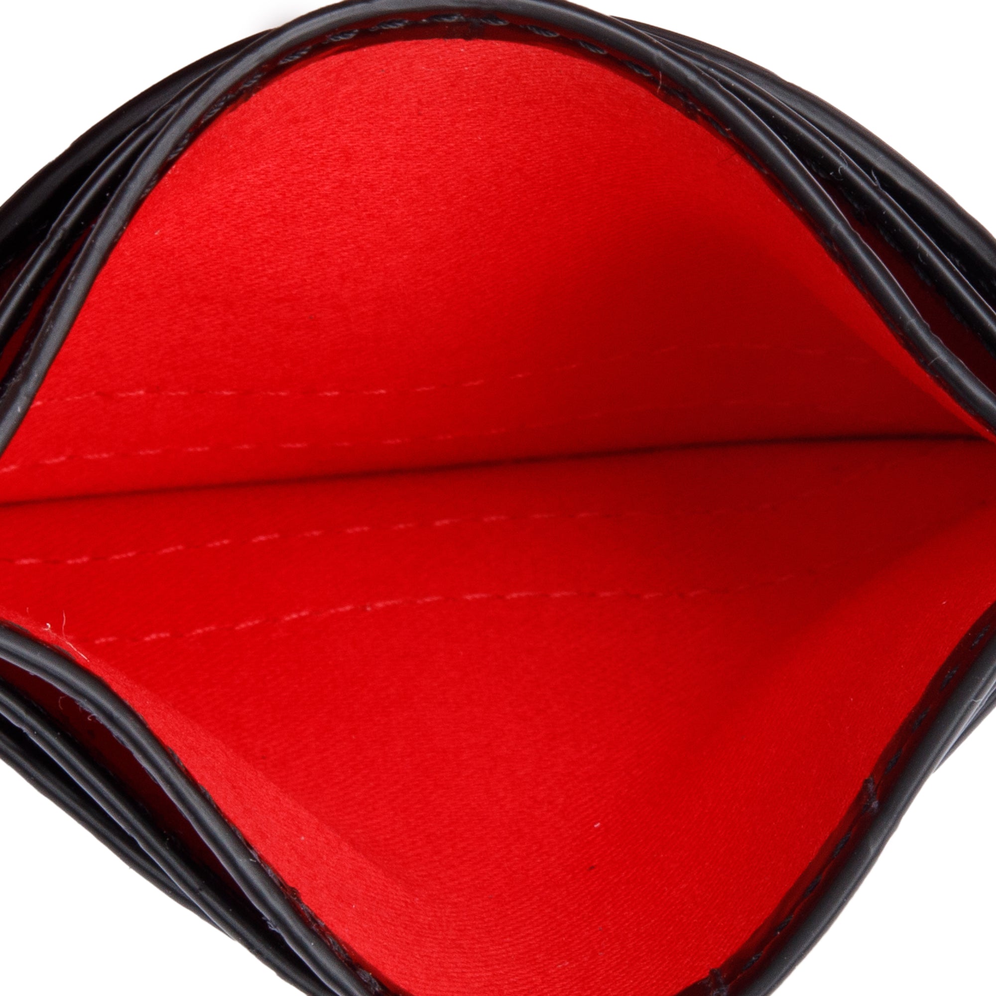 Christian Louboutin Black Croc Embossed Leather Loubi54 Card Holder w/ Box