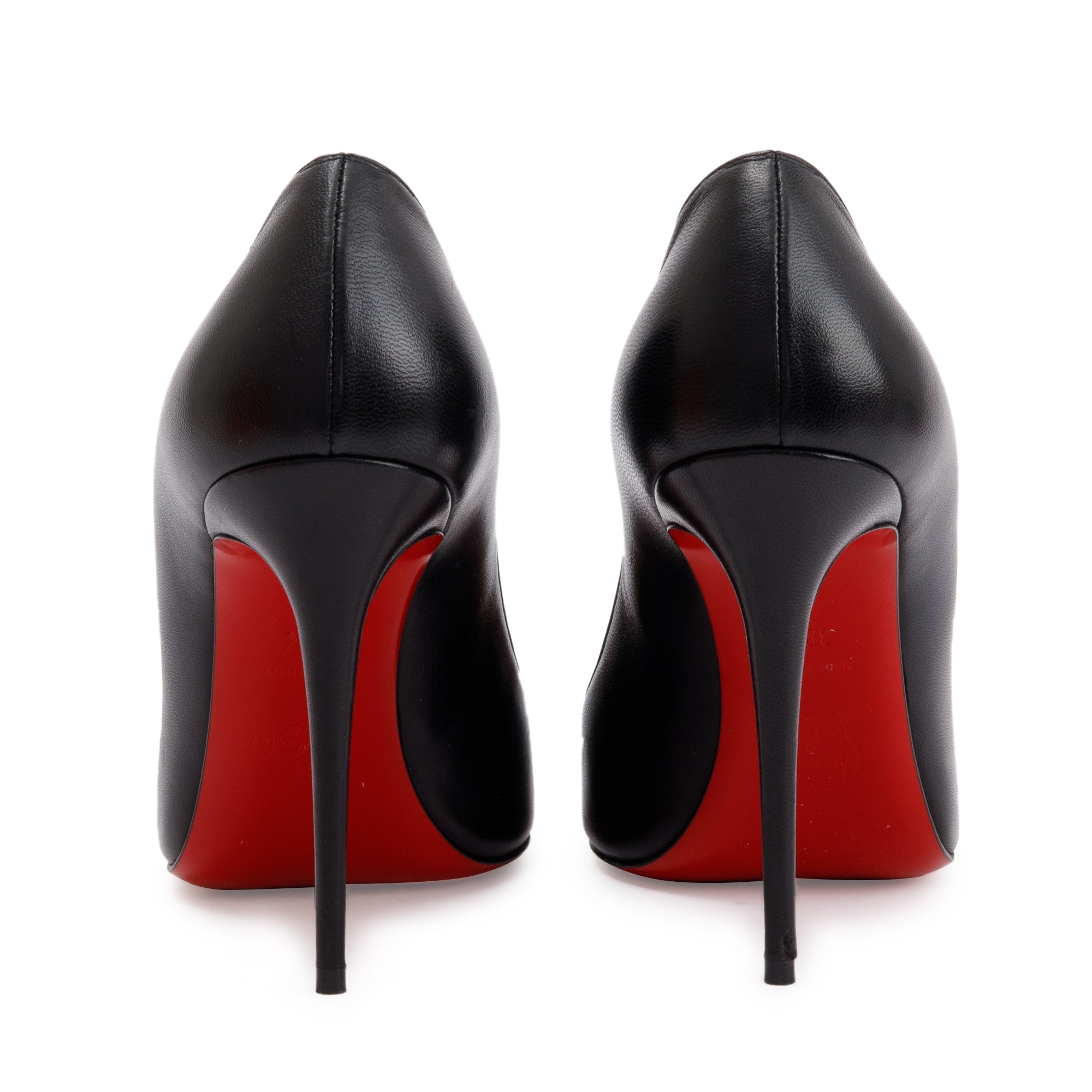 Christian Louboutin Black Leather Kate 100 Pumps, Size 38.5 w/ Box