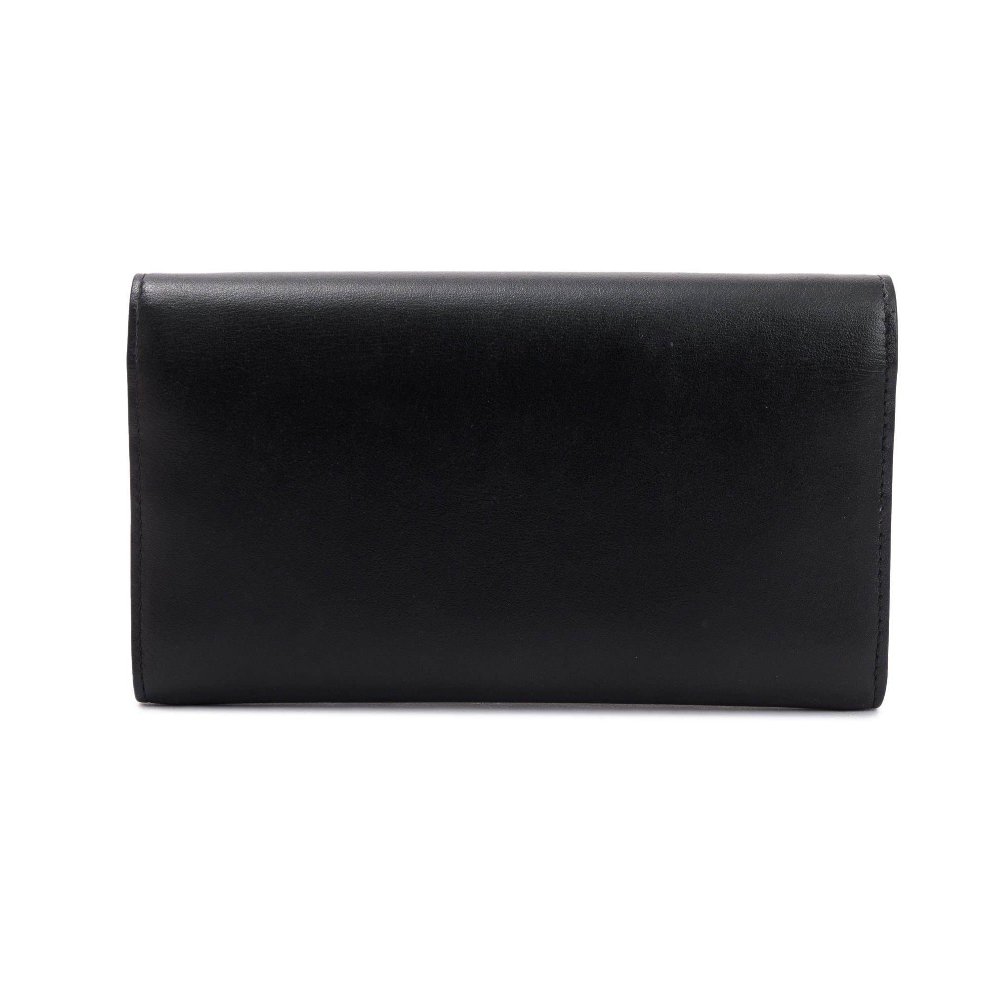 Christian Louboutin Black Leather Macaron Spike Flap Wallet w/ Box & Receipt