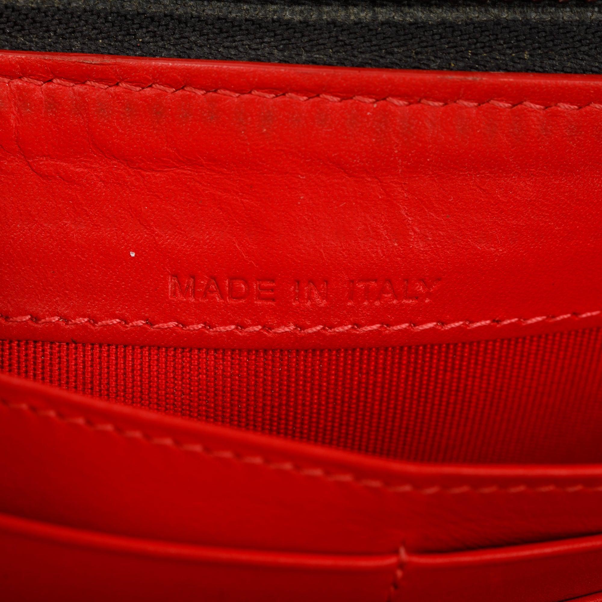 Christian Louboutin Black Leather Multicolor Spike Panettone Wallet