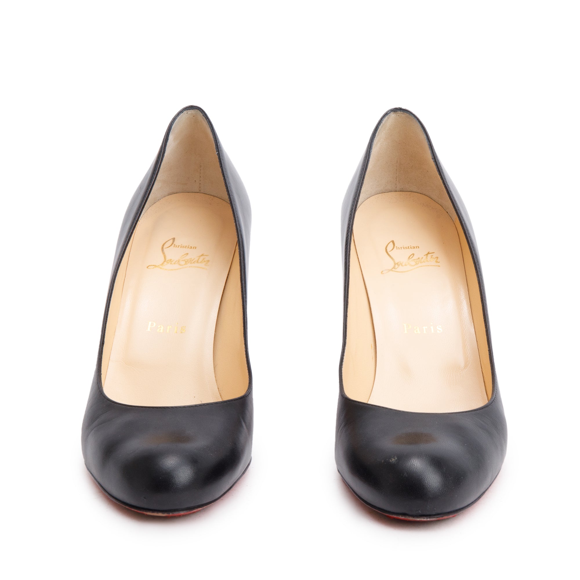 Christian Louboutin Black Leather New Simple 85 Pumps, Size 40