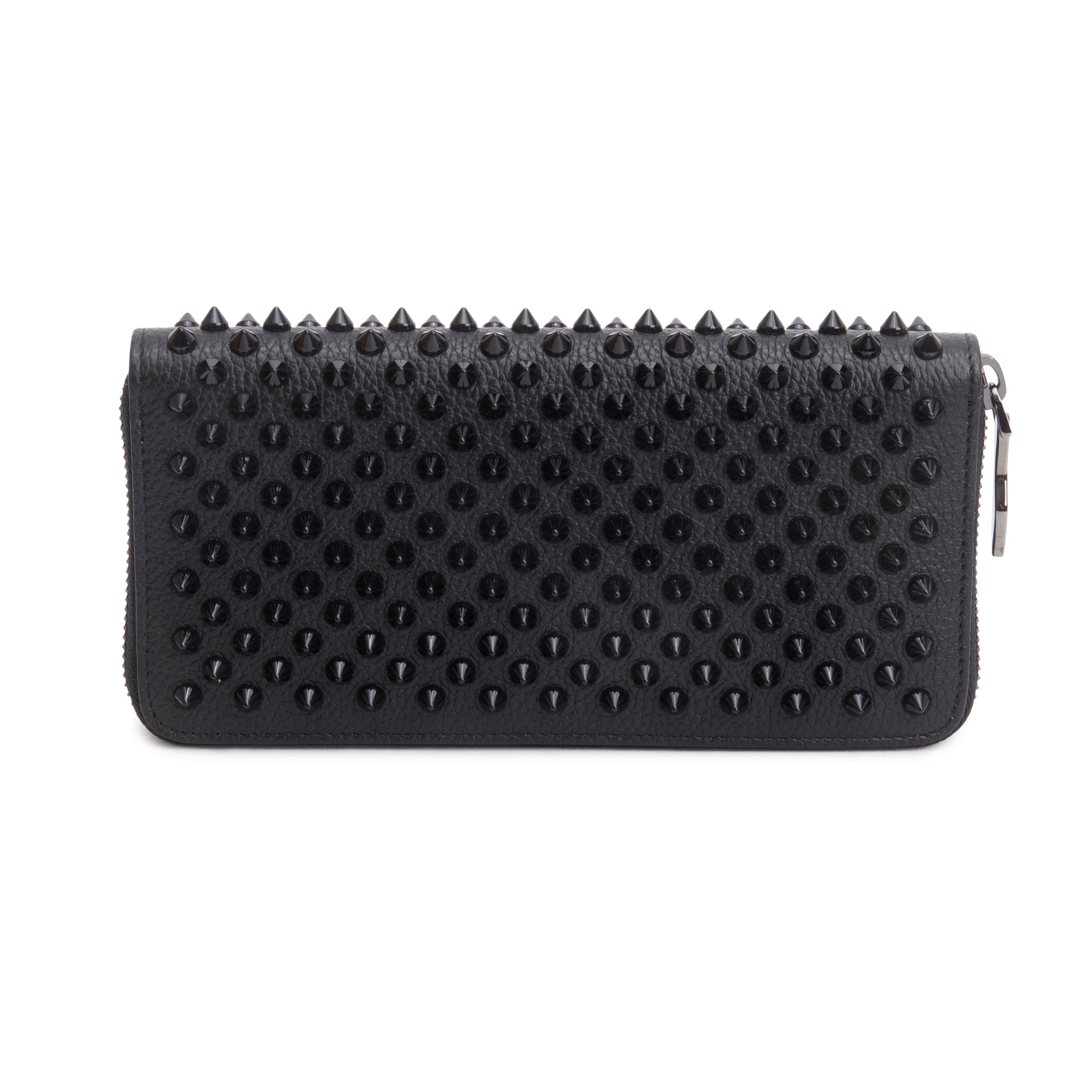 Christian Louboutin Black Leather Spike Panettone Wallet w/ Box