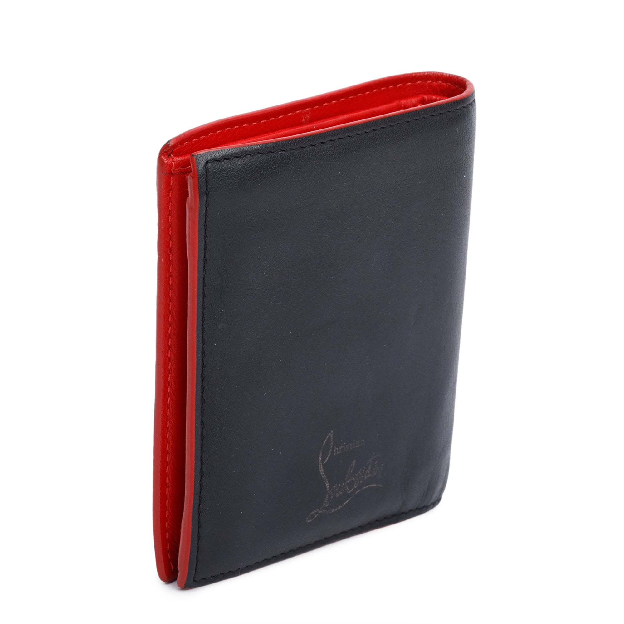 Christian Louboutin Black Leather Spike Paros Bifold Wallet
