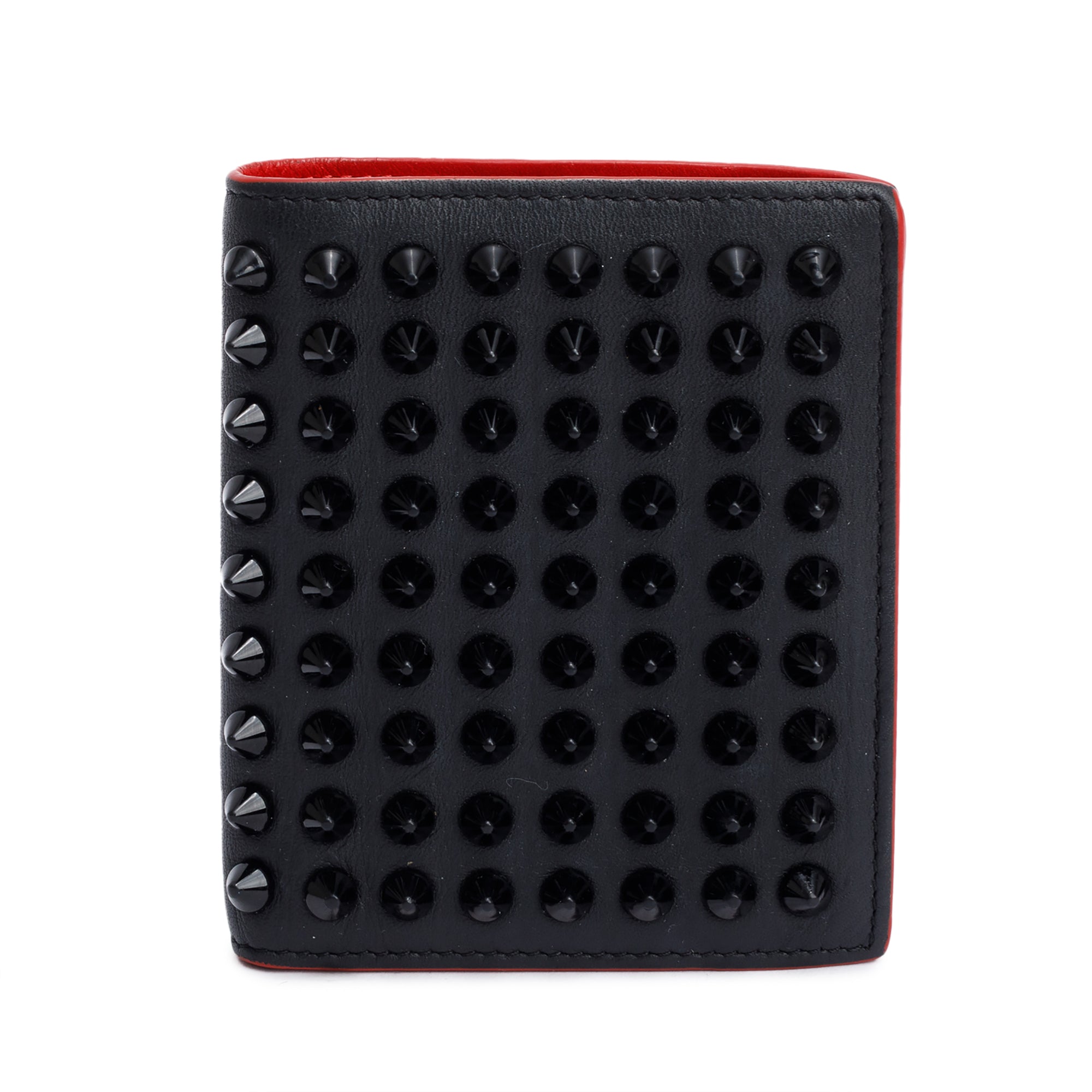 Christian Louboutin Black Leather Spike Paros Bifold Wallet