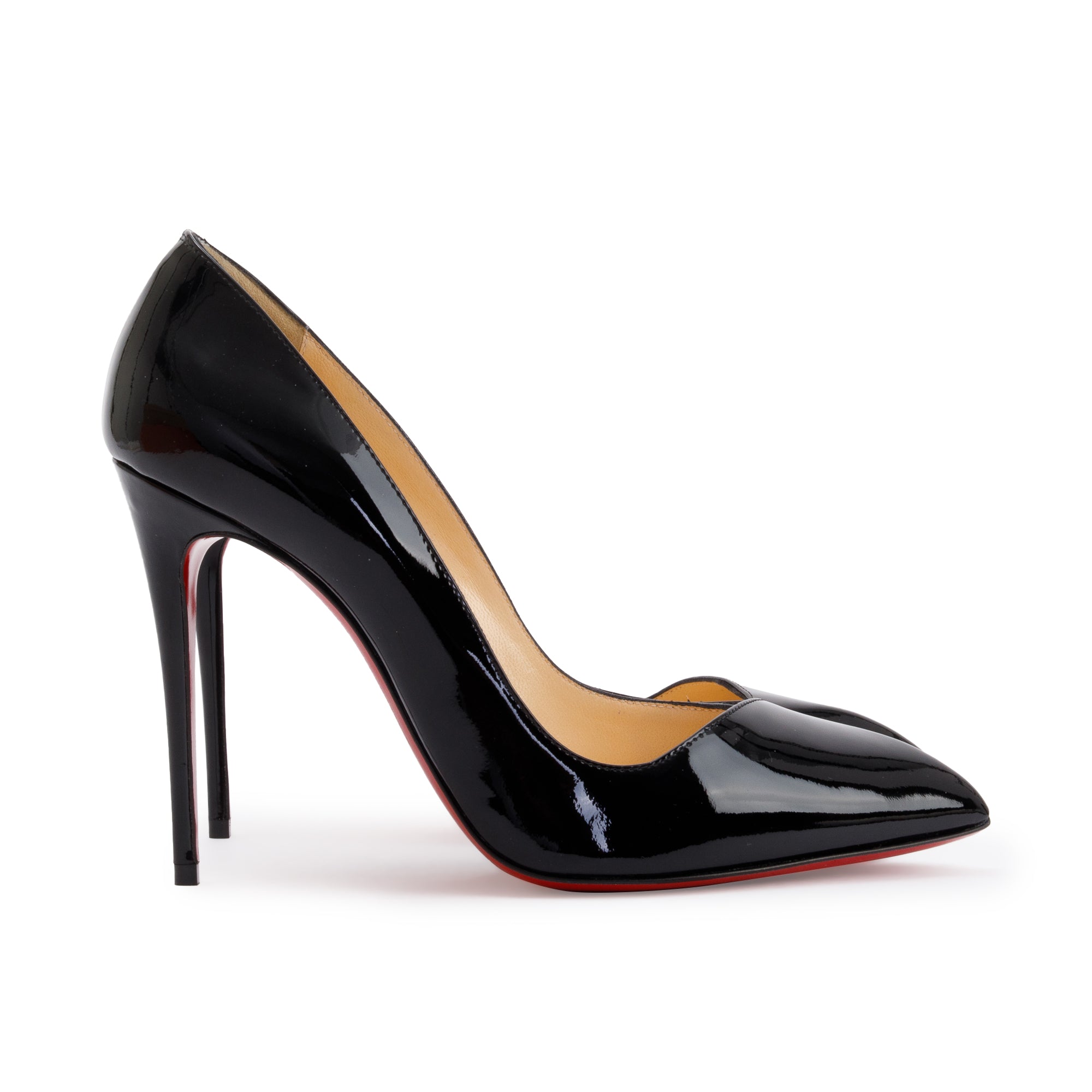 Christian Louboutin Black Patent Corneille 100 Pumps, Size 38.5 w/ Box