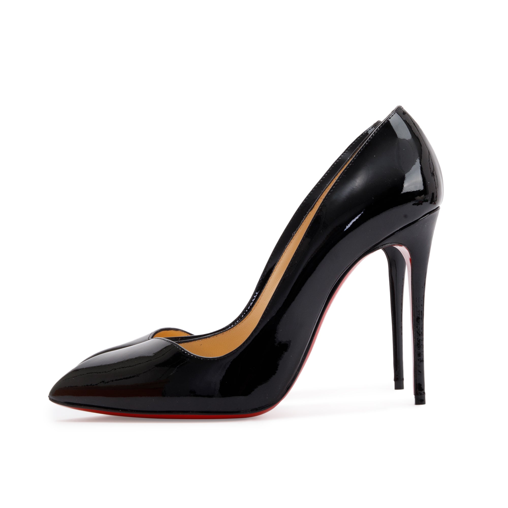 Christian Louboutin Black Patent Corneille 100 Pumps, Size 38.5 w/ Box