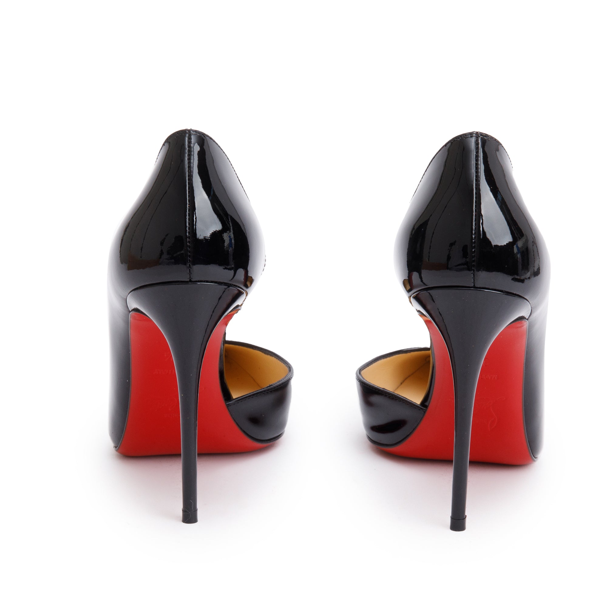 Christian Louboutin Black Patent Leather Iriza 100 Pumps, Size 36.5 w/ Box