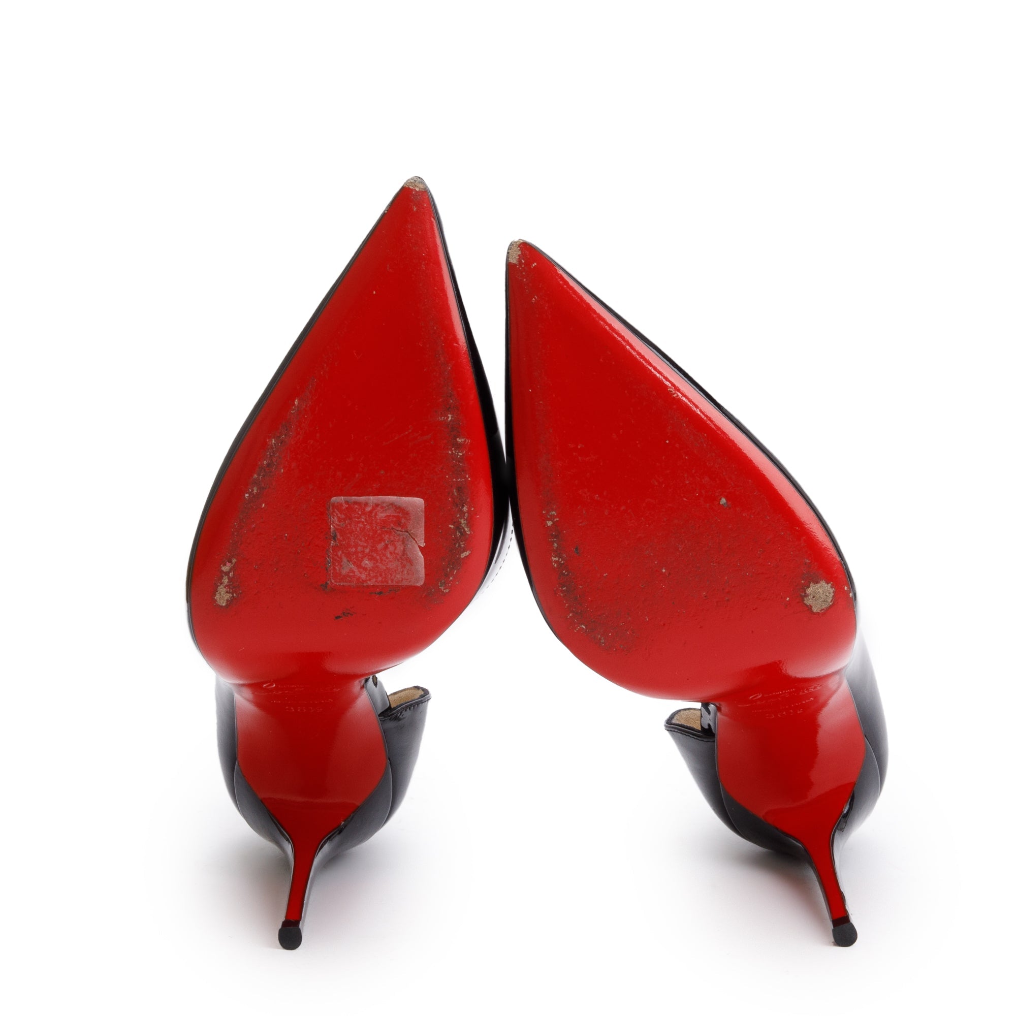 Christian Louboutin Black Patent Leather Iriza 100 Pumps, Size 36.5 w/ Box