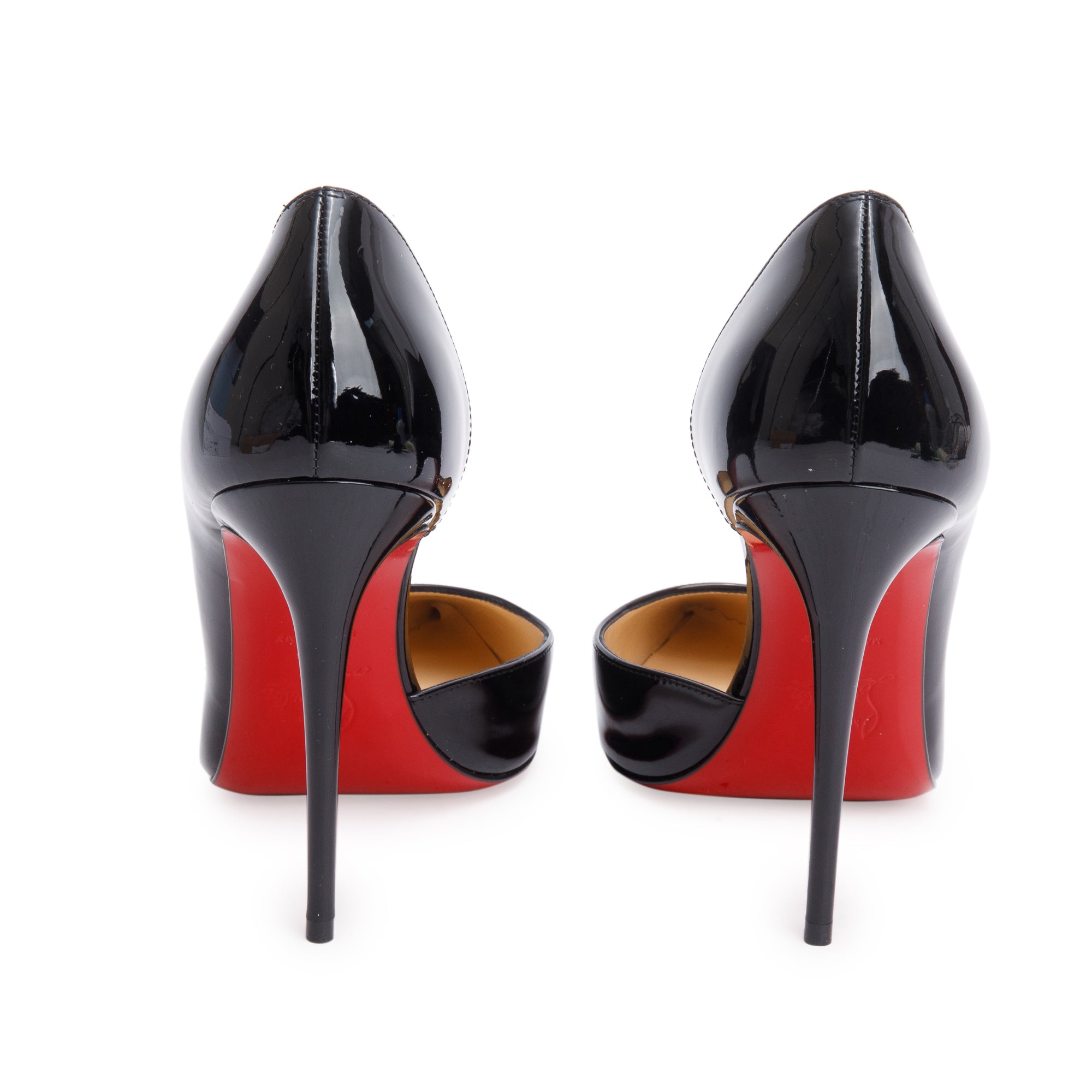 Christian Louboutin Black Patent Leather Iriza 100 Pumps, Size 38 w/ Box