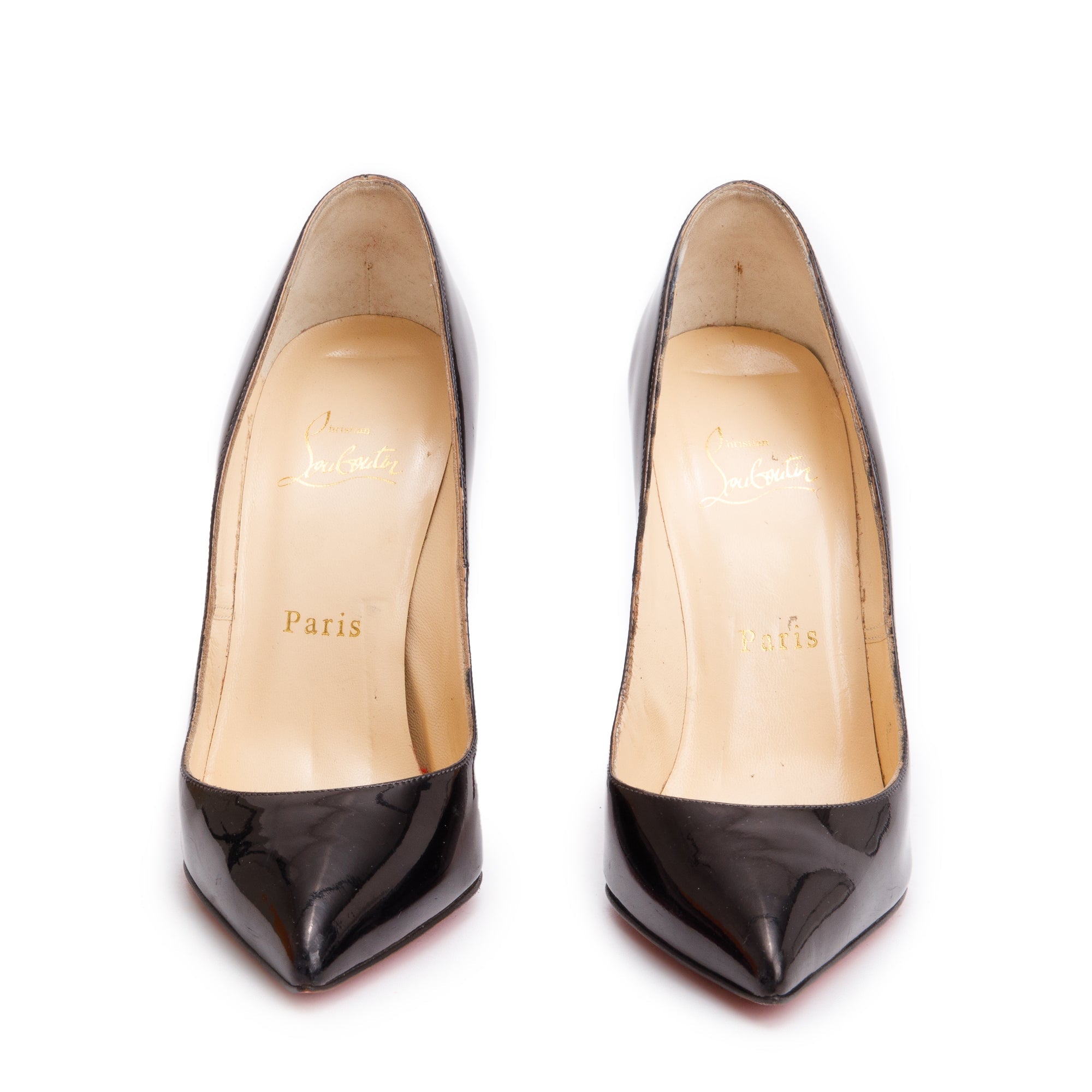 Christian Louboutin Black Patent Leather Pigalle 120 Pumps, Size 37.5 w/ Box