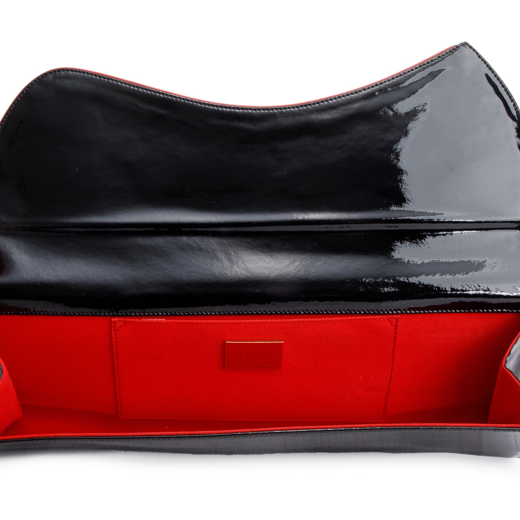 Christian Louboutin Black Patent Leather Pigalle Clutch