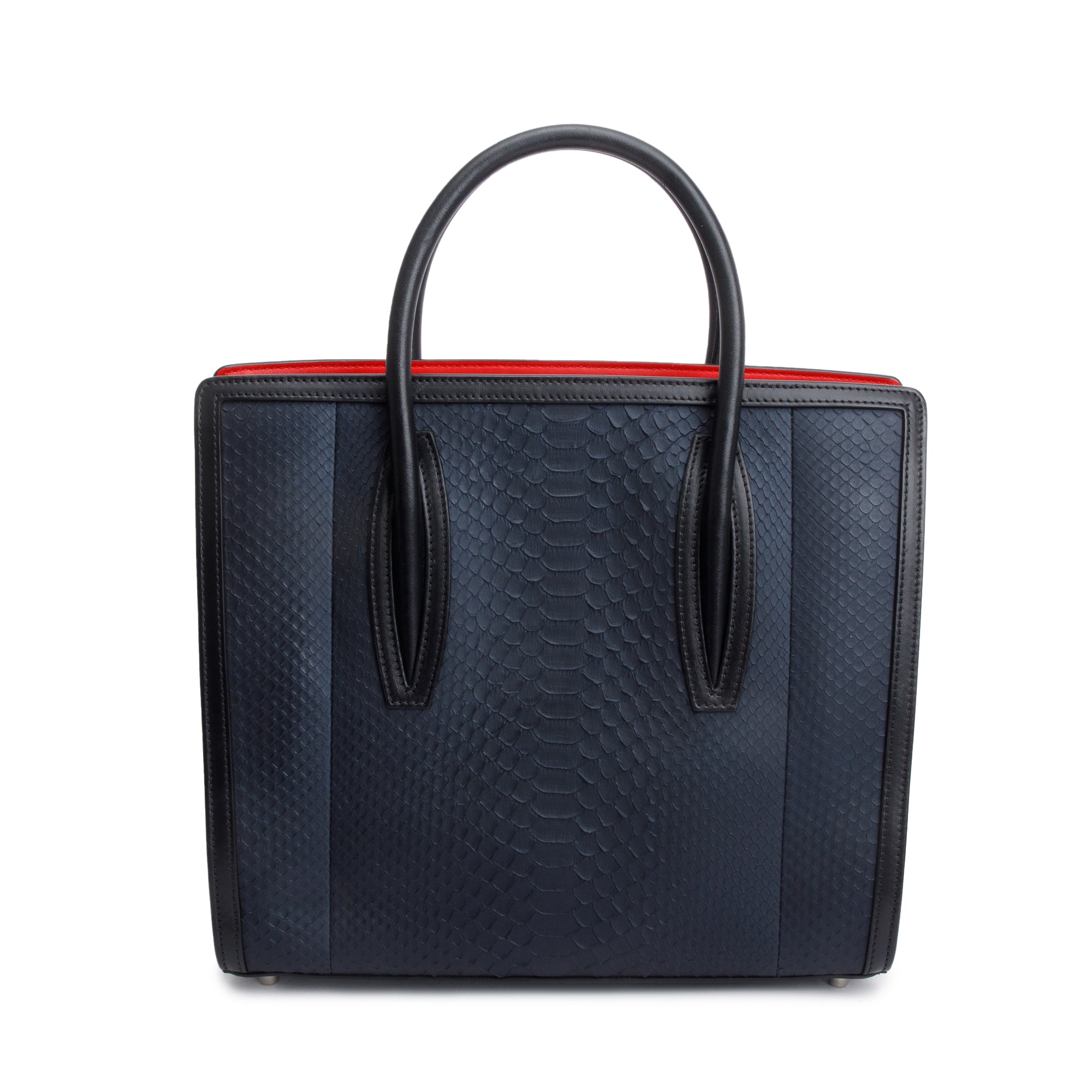 Christian Louboutin Black Python Medium Paloma Tote Bag w/ Strap