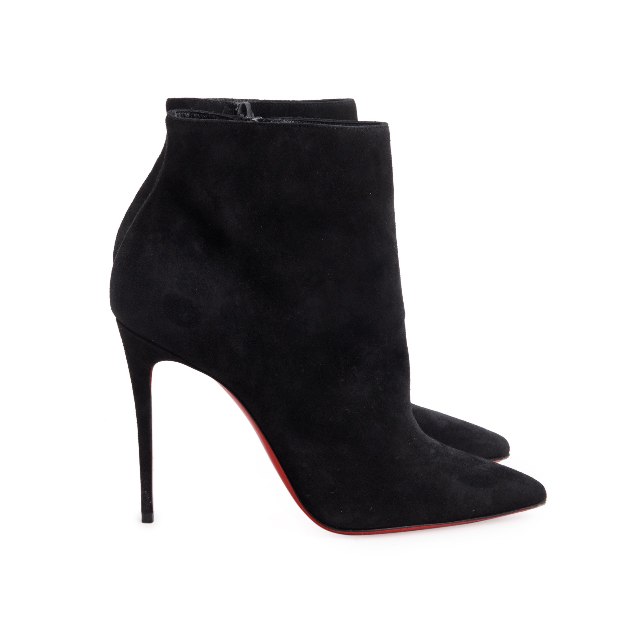 Christian Louboutin Black Suede So Kate 100 Boots, Size 38.5 w/ Box