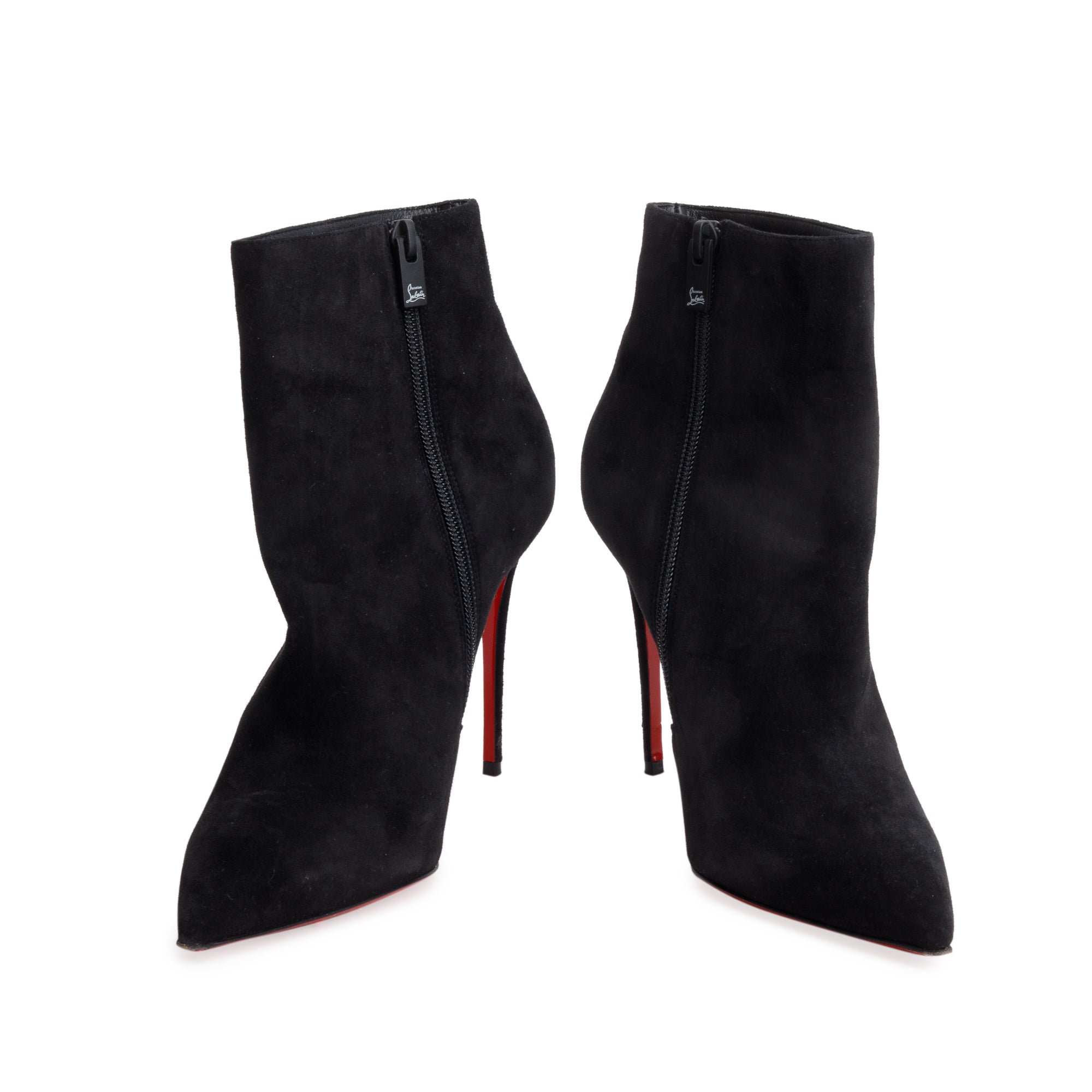 Christian Louboutin Black Suede So Kate 100 Boots, Size 38.5 w/ Box