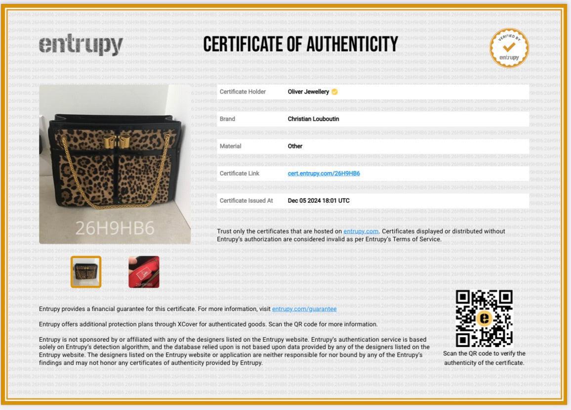 Christian Louboutin Leopard Print Ponyhair Patent Leather Trim Sweet Charity Tote Bag