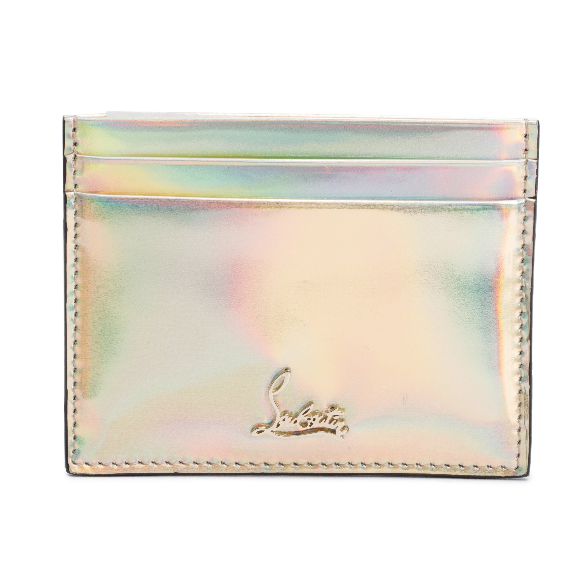 Christian Louboutin Metallic Gold Calfskin Leather Kios Card Holder