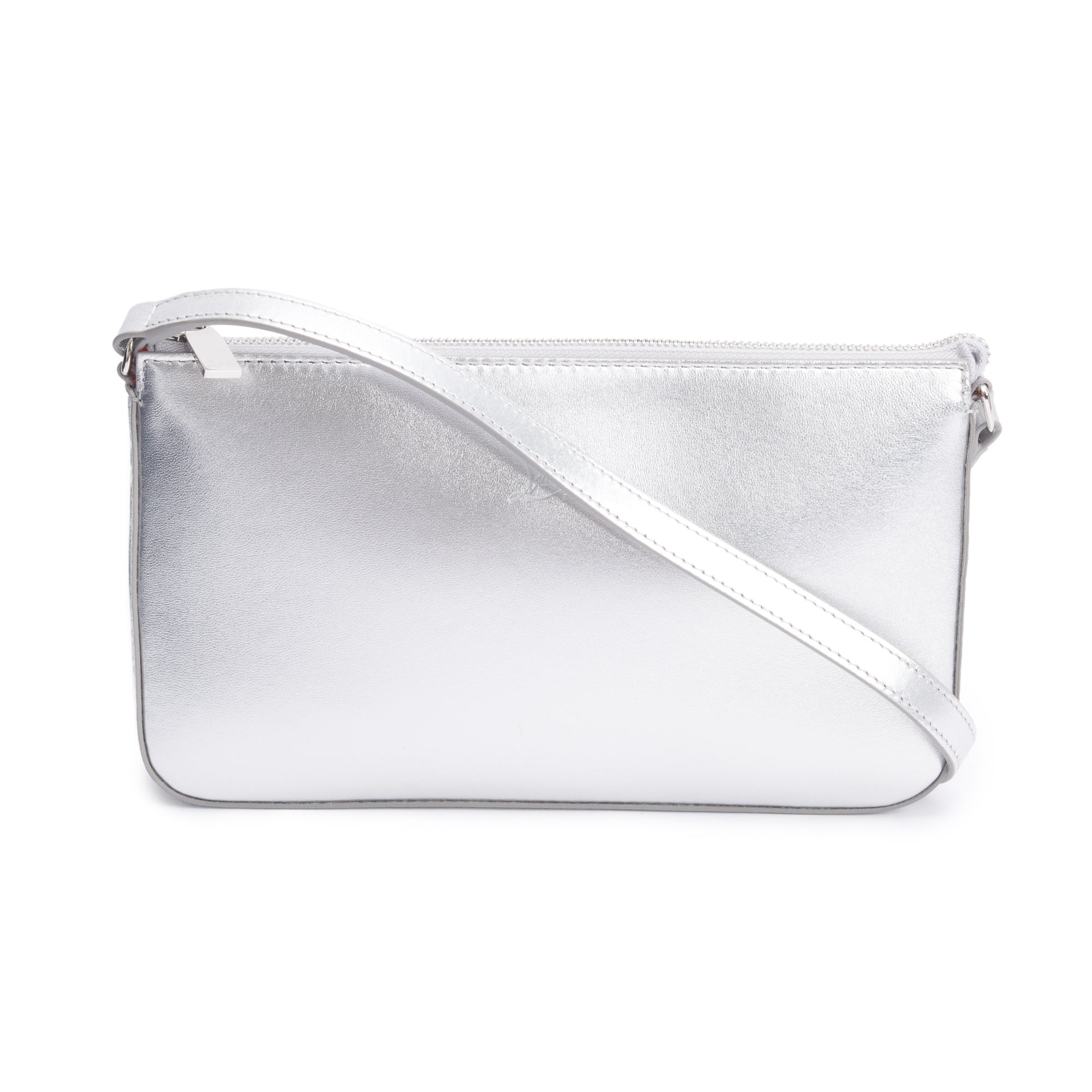 Christian Louboutin Metallic Silver Calfskin Leather Loubila Shoulder Bag