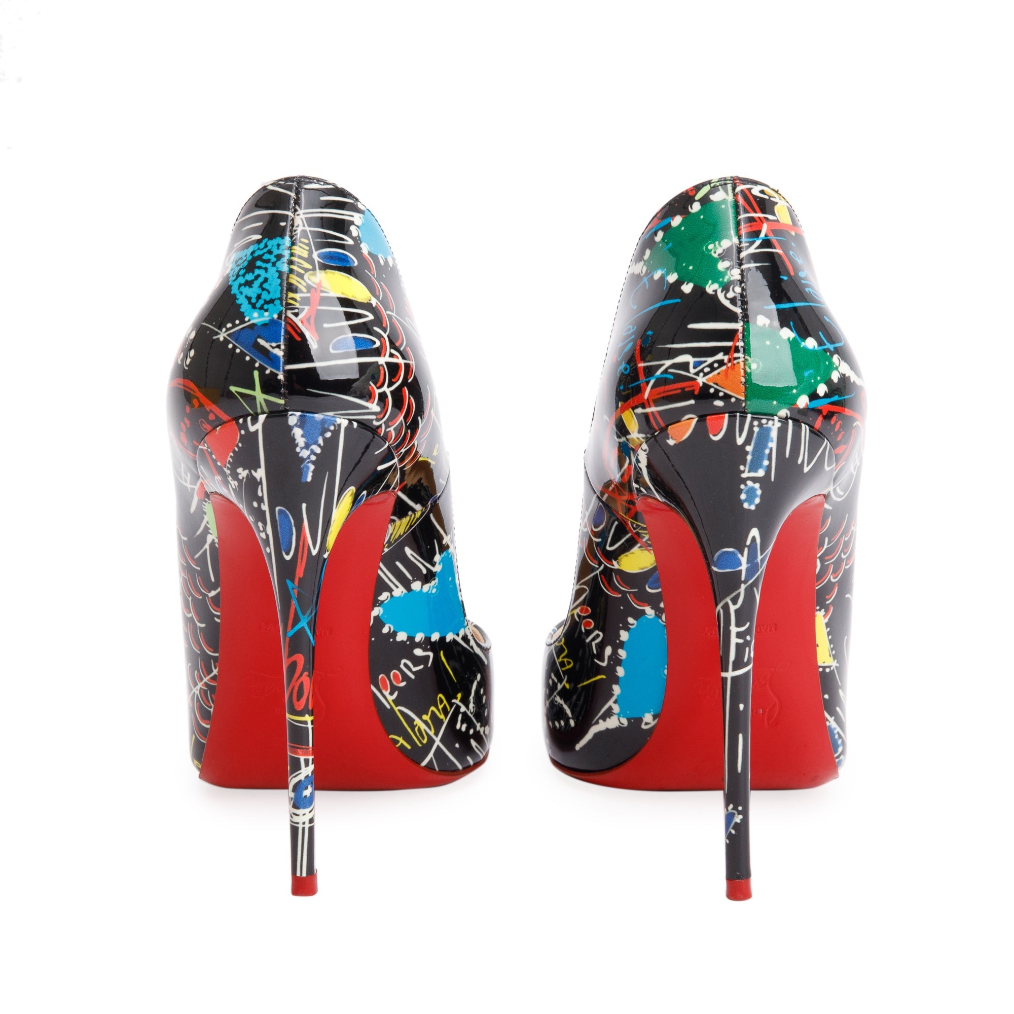 Christian Louboutin Multicolor Printed Patent Leather So Kate 120 Pumps, Size 38 w/ Box