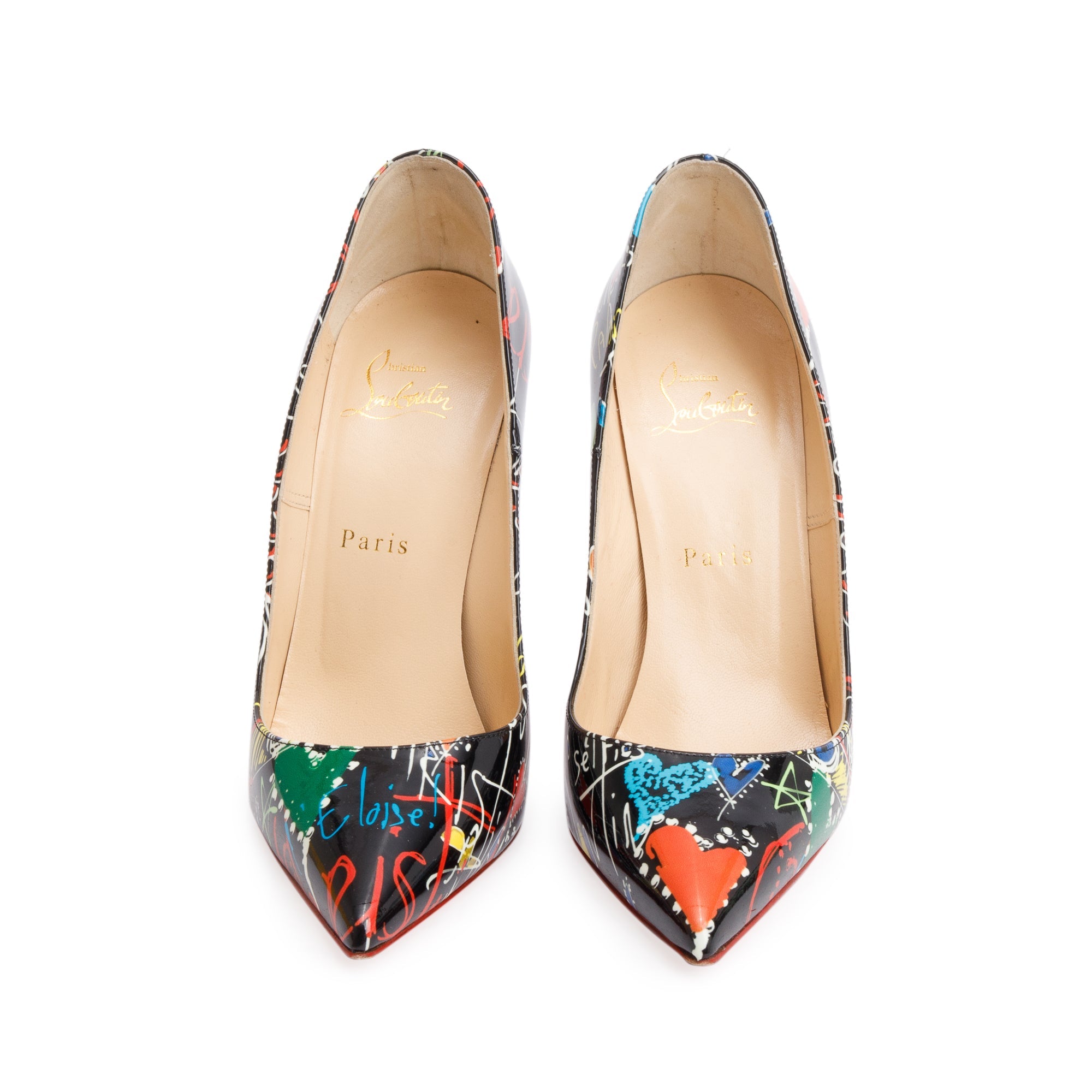 Christian Louboutin Multicolor Printed Patent Leather So Kate 120 Pumps, Size 38 w/ Box