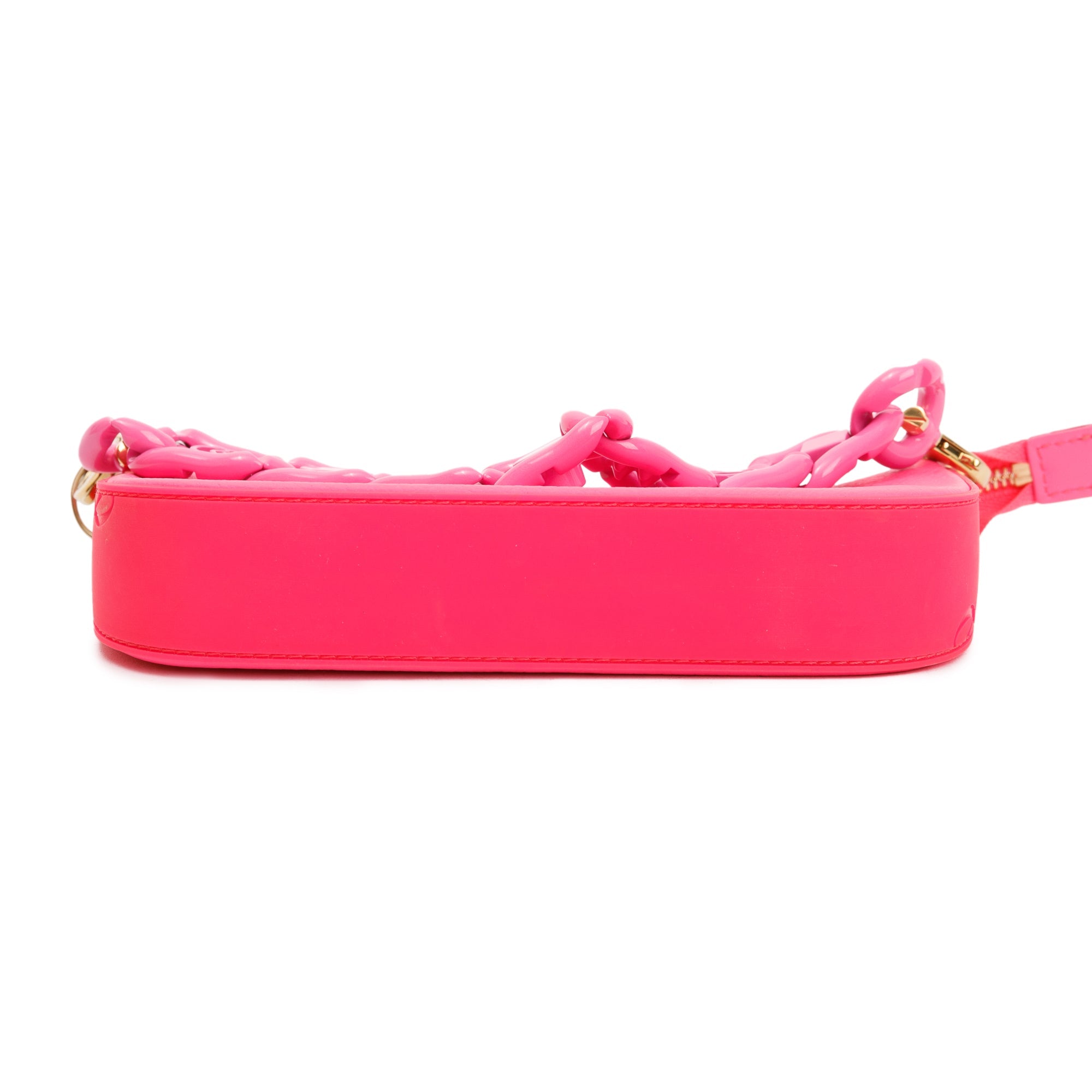 Christian Louboutin Pink Calf Leather & Rubber Mini Loubila Shoulder Bag w/ Strap, Box & Receipt